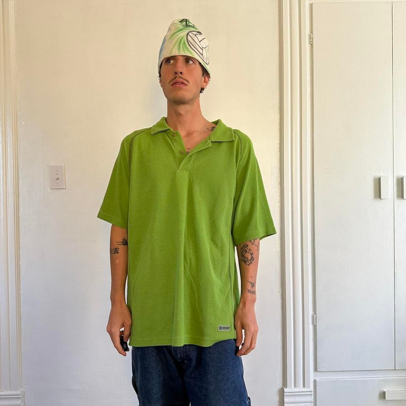 Timberland × Vintage Vintage Timberland Rugged Cotton Oversized Polo Top Shirt Size US XXL / EU 58 / 5 - 5 Thumbnail