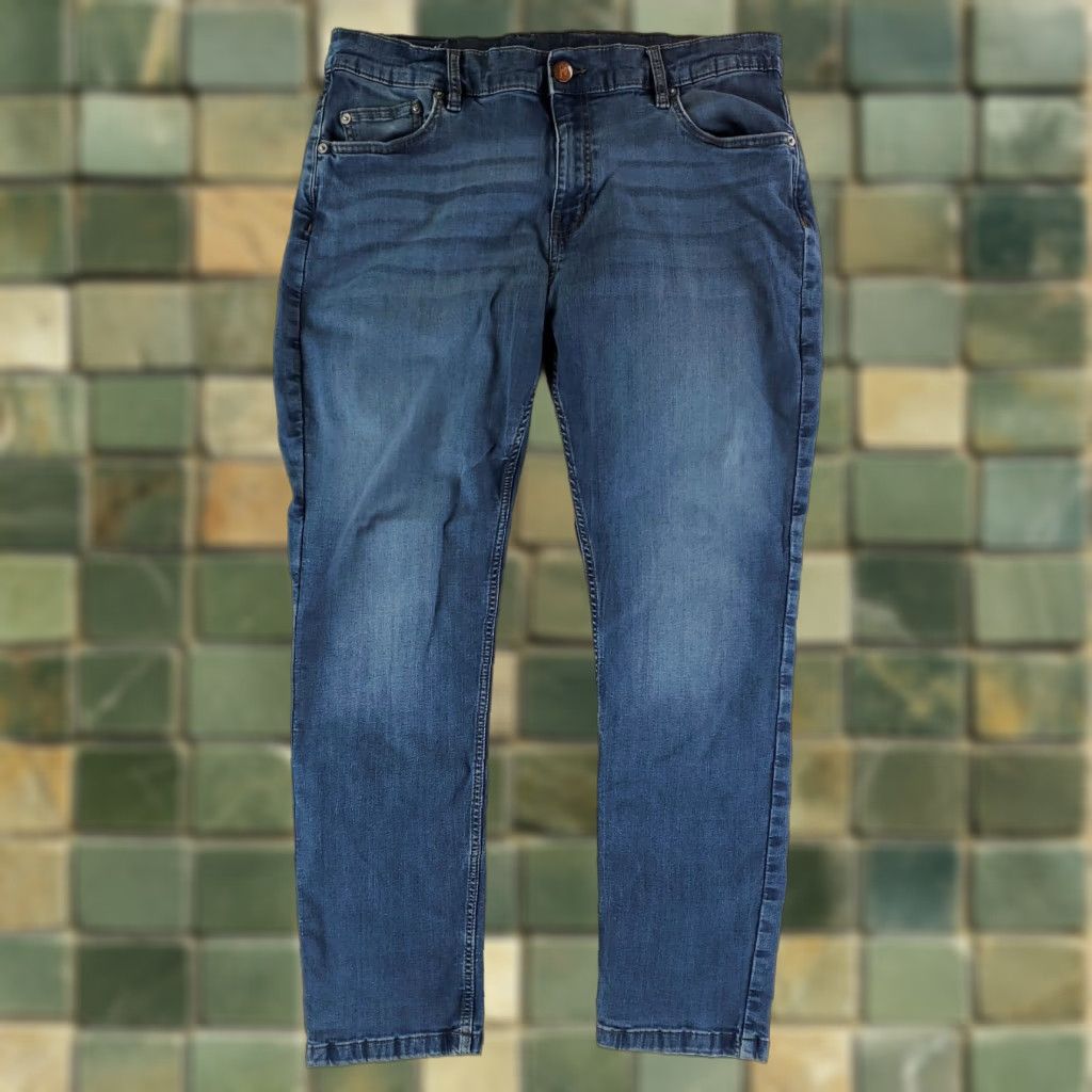 Vintage Mugsy Jeans Hamms Blue Stretch Mens 36x29 Inseam 29 Blue Straight Jeans Men 36 Regular 5 Pocket Size US 36 / EU 52 - 1 Thumbnail