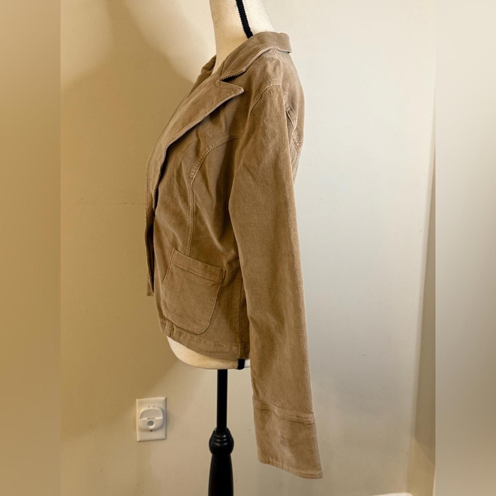 Carbon Carbon tan corduroy cropped blazer jacket SZ LG Size L / US 10 / IT 46 - 3 Thumbnail