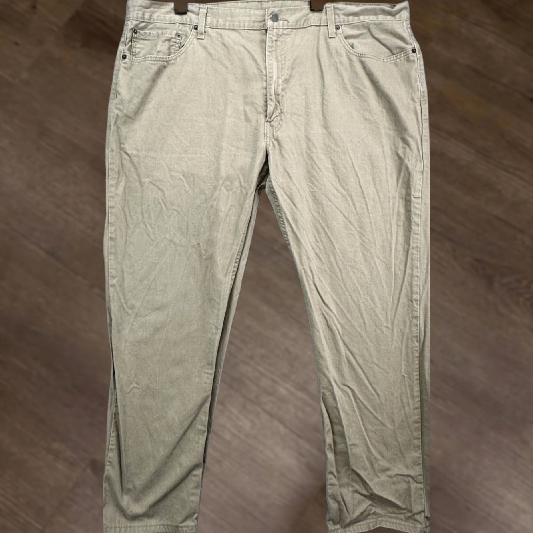 Levi's Levi's Jeans Mens 44X30 Beige Cotton Relaxed Straight Leg Denim Pants Red Tab Size US 44 / EU 60 - 1 Thumbnail