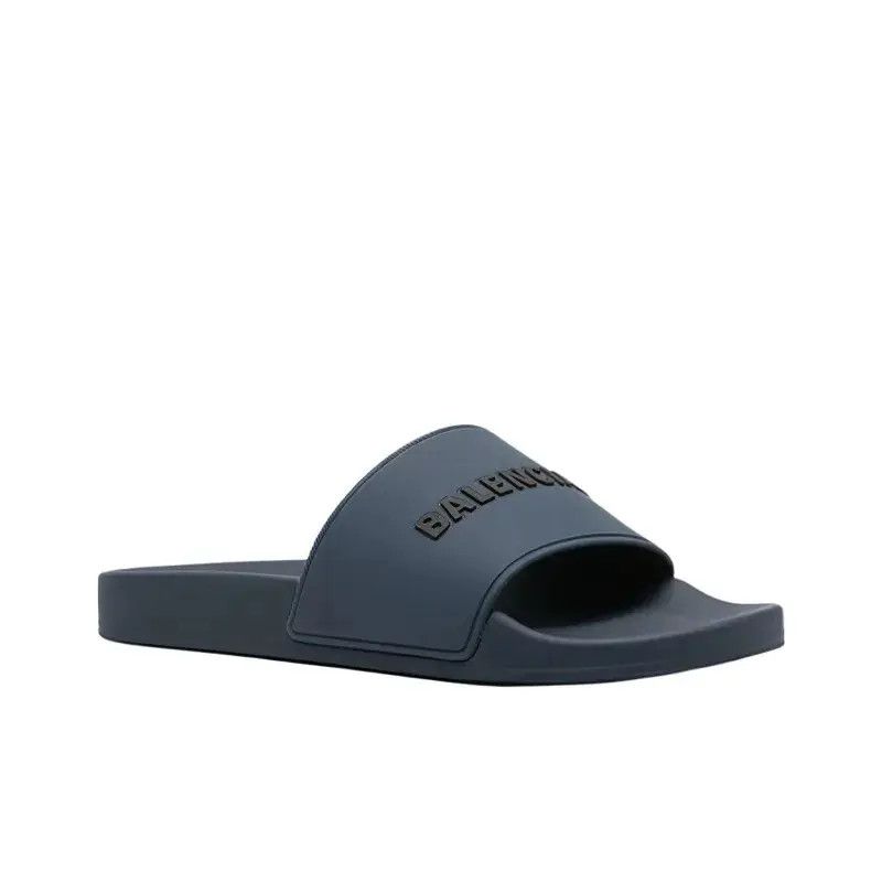 Balenciaga o1w1db10125 Pool Slide Sandals in Dark Blue Size US 6 / EU 39 - 3 Thumbnail