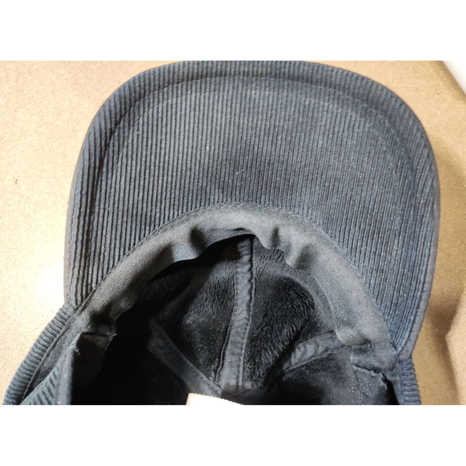 Vintage VINTAGE Wegener Hat Black L-XL Ear Flap Thermal Cover Neck Corduroy Baseball Cap Mens Size ONE SIZE - 4 Thumbnail