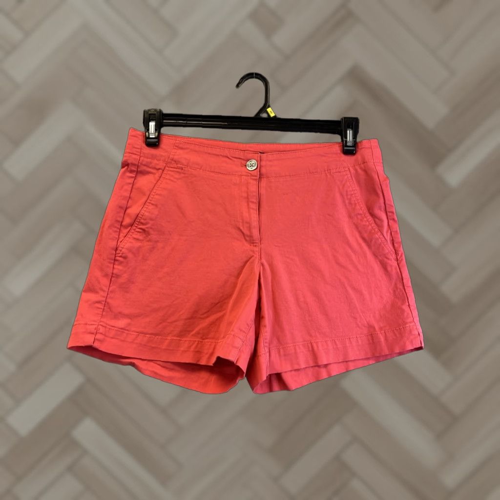 Nautica Nautica Women's Pink Shorts Size 6 Mid Rise Twill Casual Chino Pockets Elastane Cotton Ladies Size 28" / US 6 / IT 42 - 1 Thumbnail