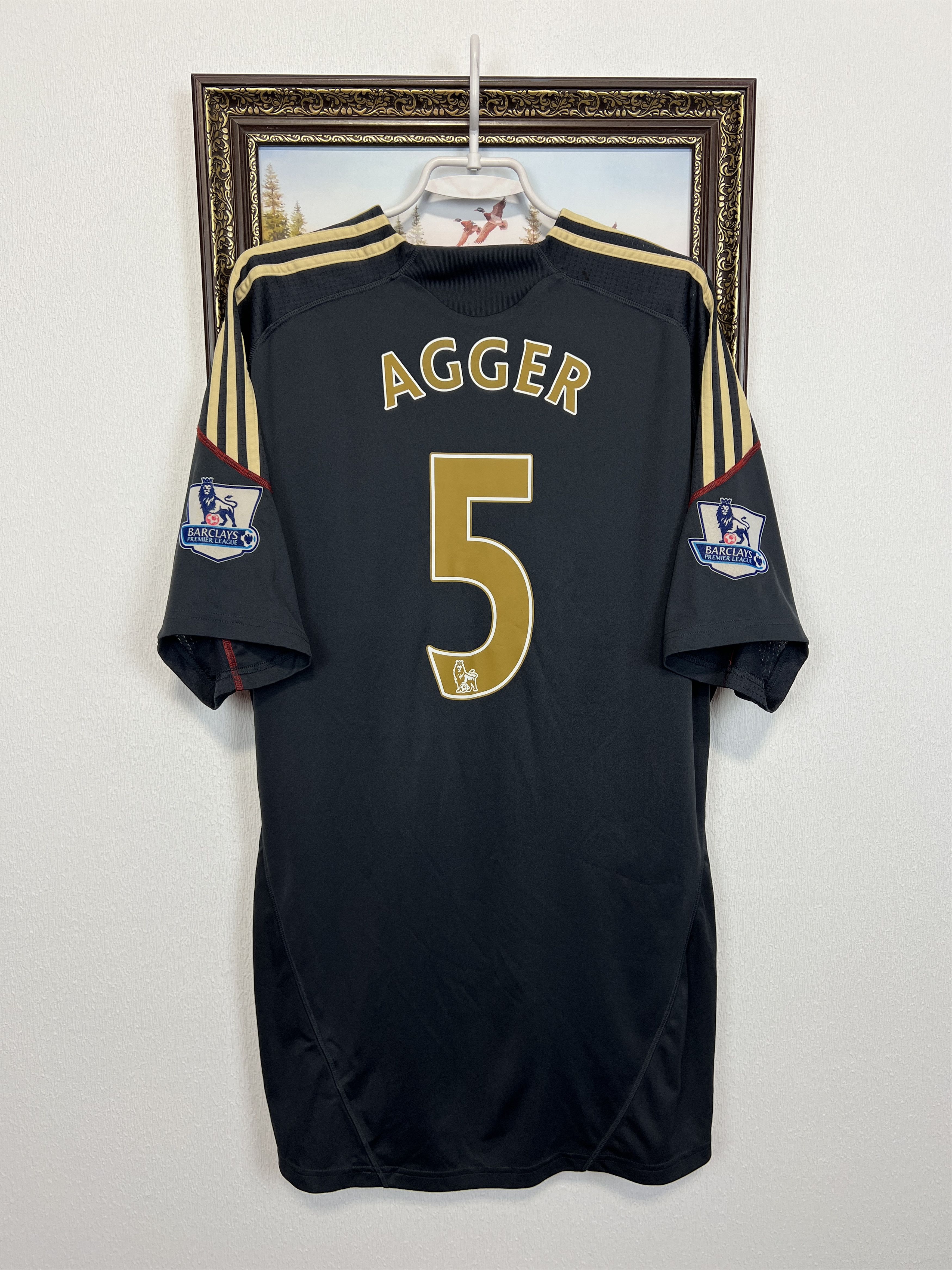Adidas Liverpool Away football shirt Soccer #5 Agger Jersey Trikot Size US XXL / EU 58 / 5 - 1 Thumbnail