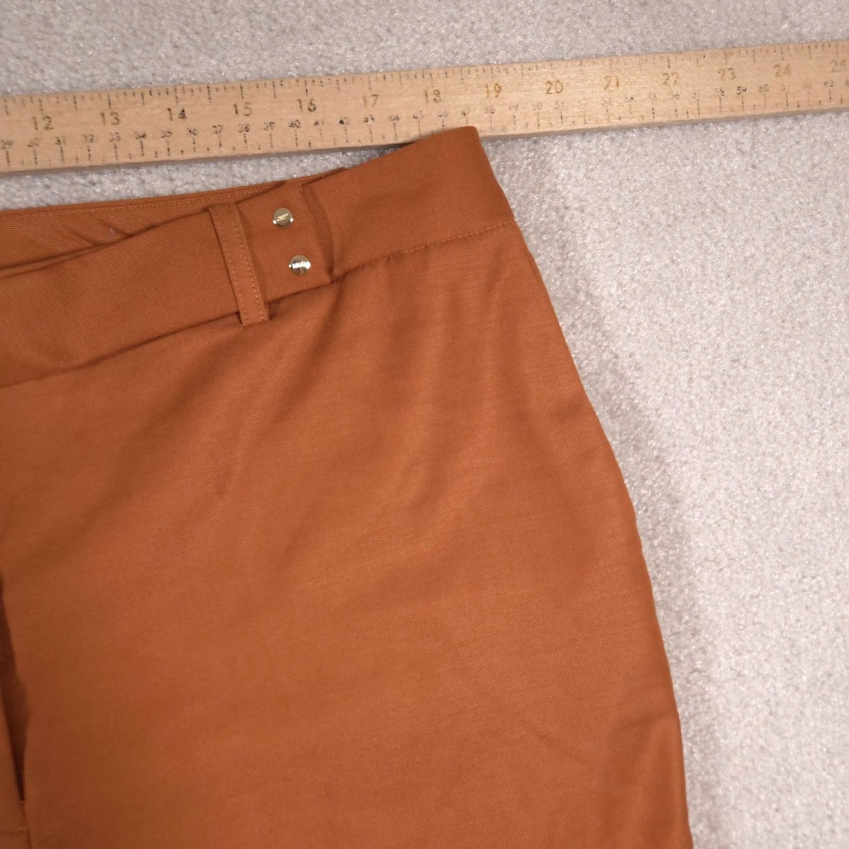 DKNY DKNY Dress Pants Womens 16 Brown Twill Ankle Slim Stretch Zip Pockets Work Size 38" / US 16 / IT 52 - 6 Thumbnail