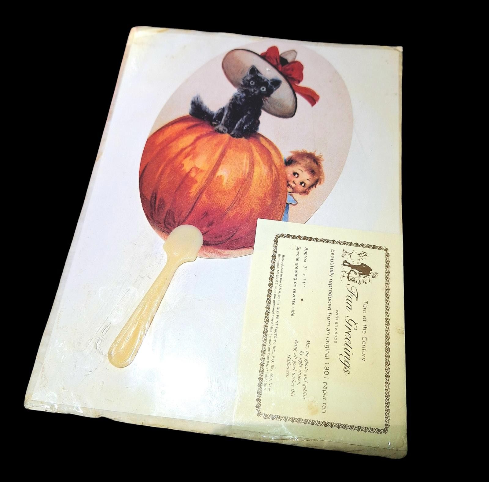 Designer Vtg 1901 Turn of the Century "Fan Greetings" Reproduction Size ONE SIZE - 1 Thumbnail