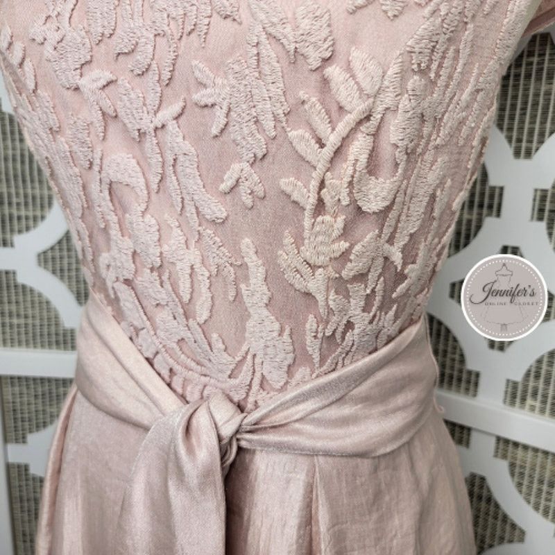 Adrianna Papell Adrianna Papell Blush Pink Shimmer Embroidered Bodice Dress Size XL / US 12-14 / IT 48-50 - 5 Thumbnail