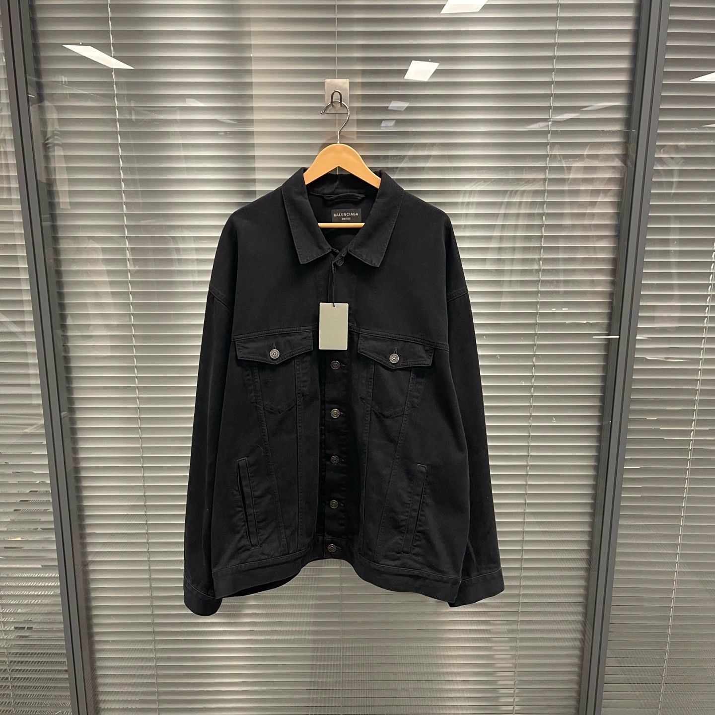 Balenciaga Balenciaga Black Denim Tape Jacket Size 2 New Size US M / EU 48-50 / 2 - 2 Thumbnail