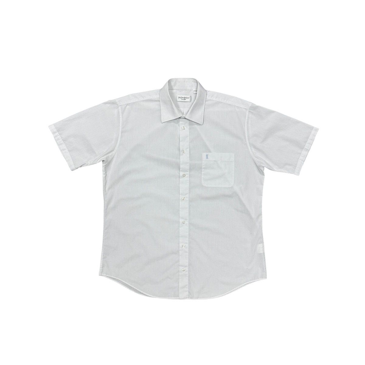 Yves Saint Laurent Yves Saint Laurent Short Sleeve Button Shirt White Checked Size US L / EU 52-54 / 3 - 1 Thumbnail