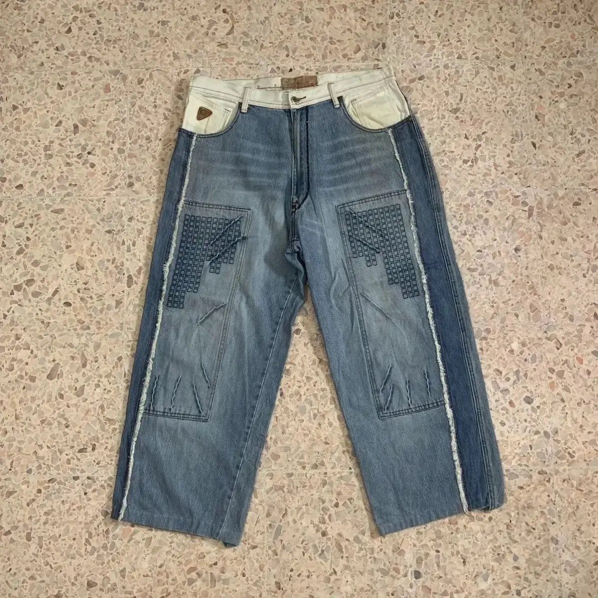 Akademiks STEALS 💥 Baggy Akademiks Jeans Patchwork Style Denim Pants Size US 36 / EU 52 - 1 Thumbnail