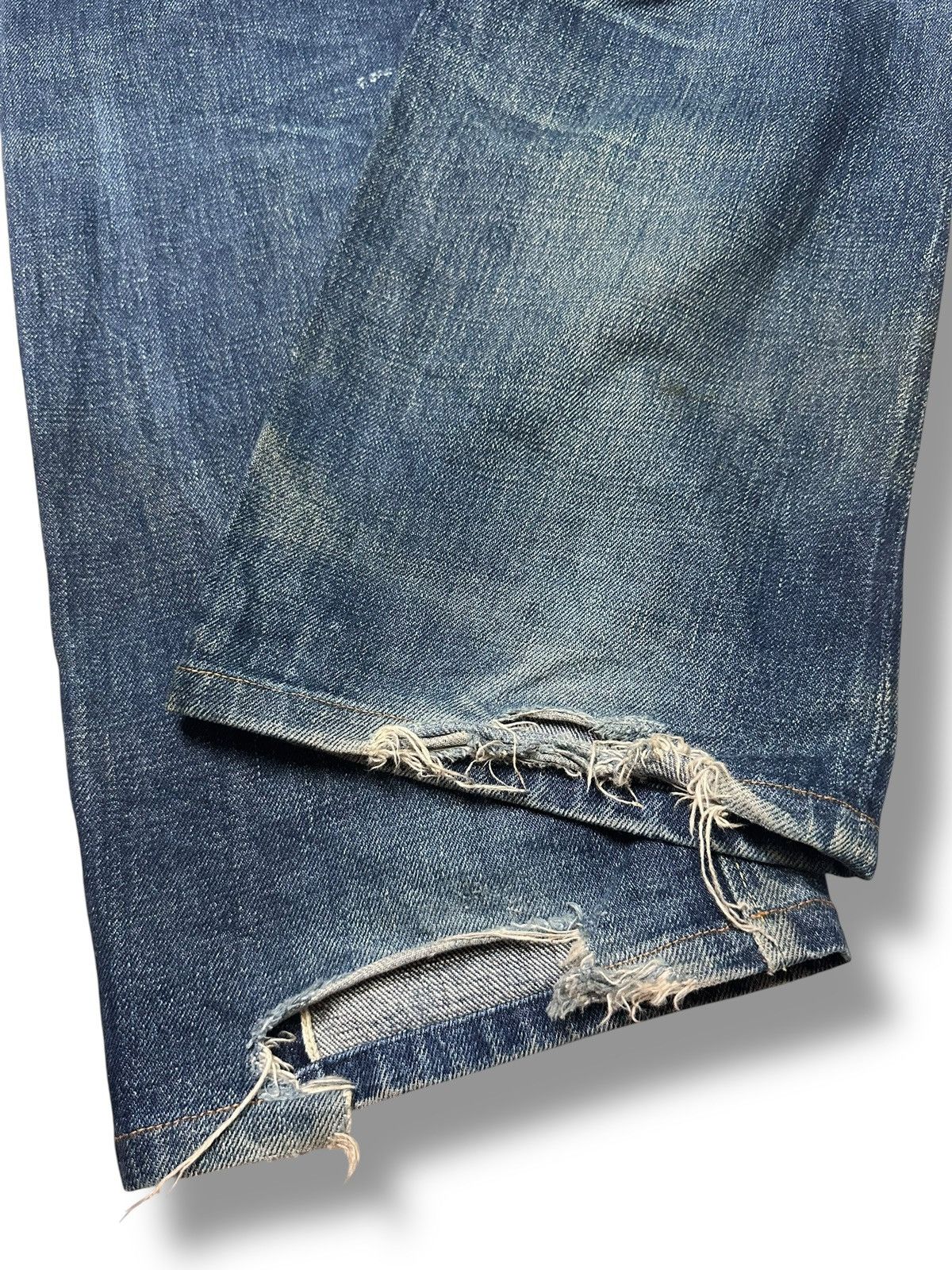 Denime Denime Vintage 80's Distressed Selvedge Baggy Faded Wash Size US 34 / EU 50 - 13 Thumbnail