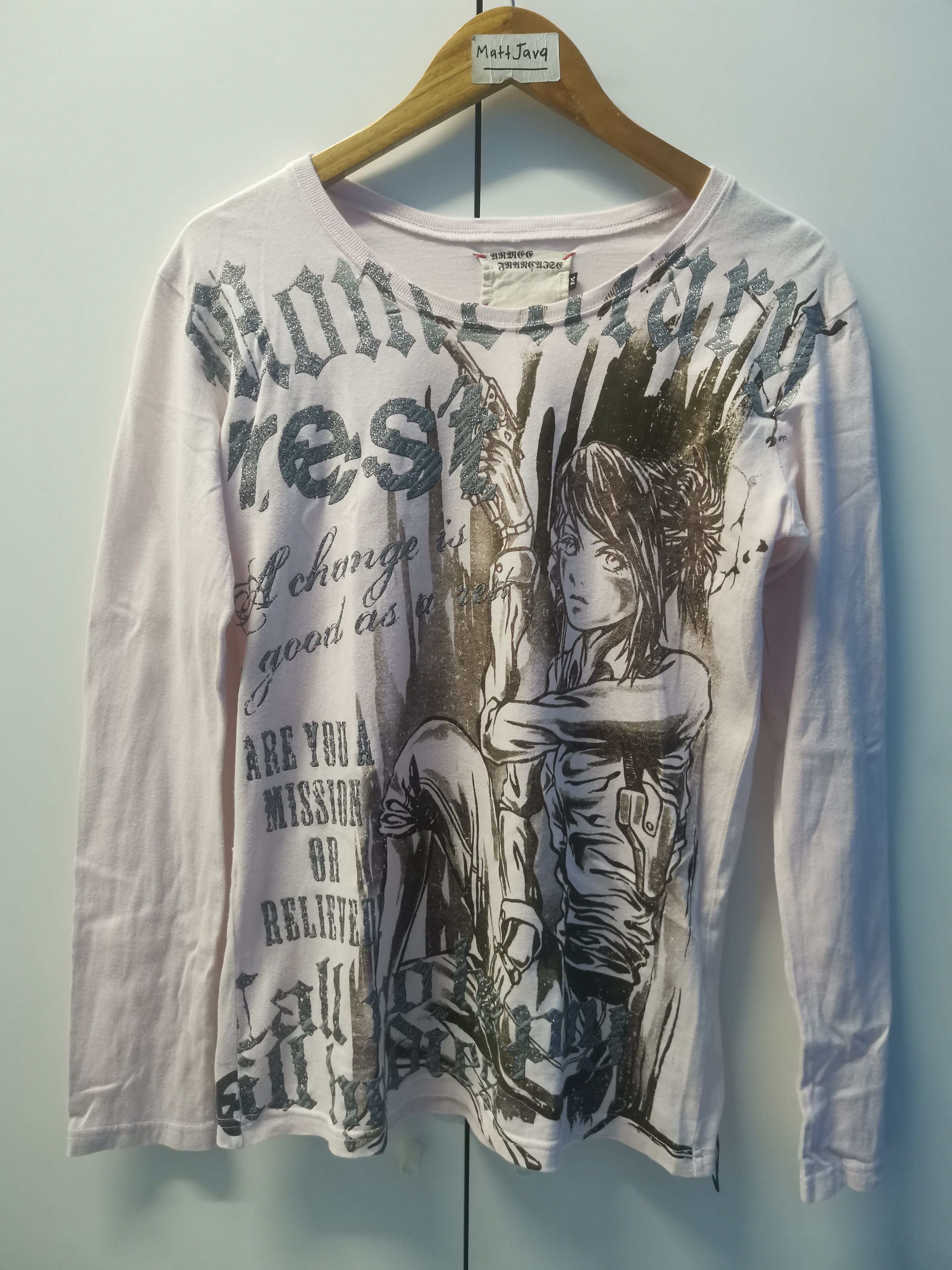 Anime Anime Manga Japanese Brand Big Print Logo Long Sleeve Tee Size US M / EU 48-50 / 2 - 2 Thumbnail
