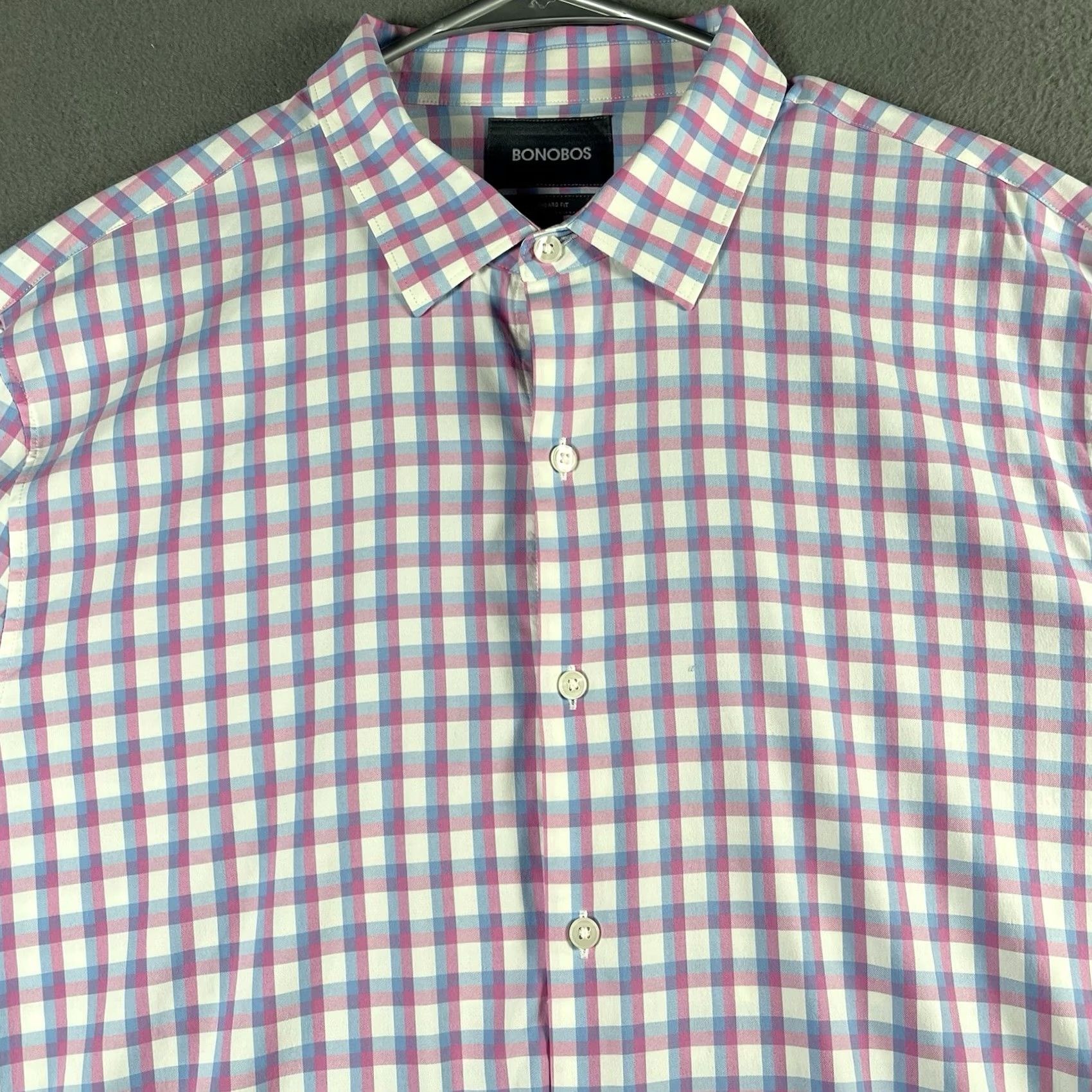 Bonobos Bonobos XL Button-Up Shirt Men Long Sleeve Check Blue Pink Preppy Standard Fit Casual Casual Wear Size US XL / EU 56 / 4 - 2 Thumbnail