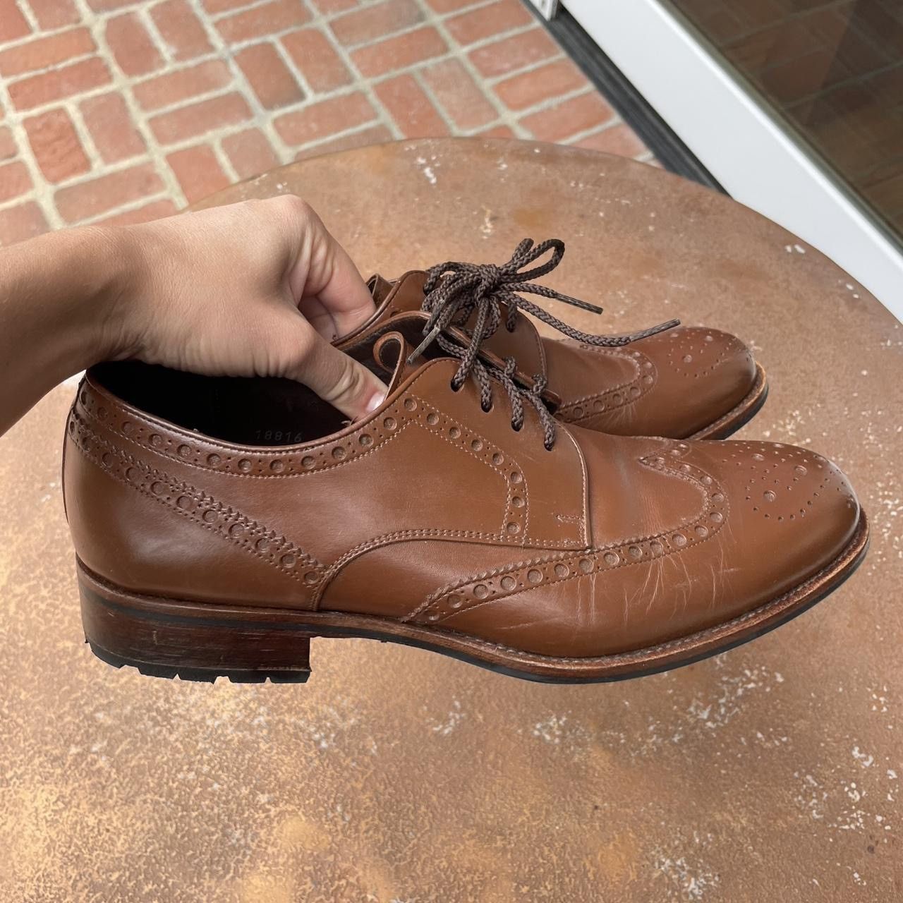 Emporio Armani × Mossimo Massimo Emporio Mens Leather brogue oxford Loafer 9M Size US 9 / EU 42 - 2 Thumbnail