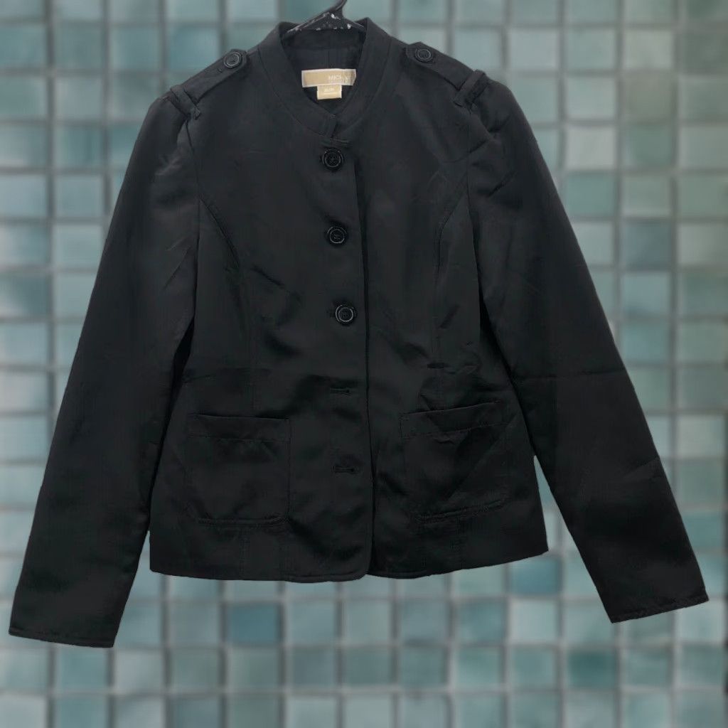 Michael Kors Michael Kors Womens Black Front Pockets Button Up Jacket Size Small Size S / US 4 / IT 40 - 1 Thumbnail