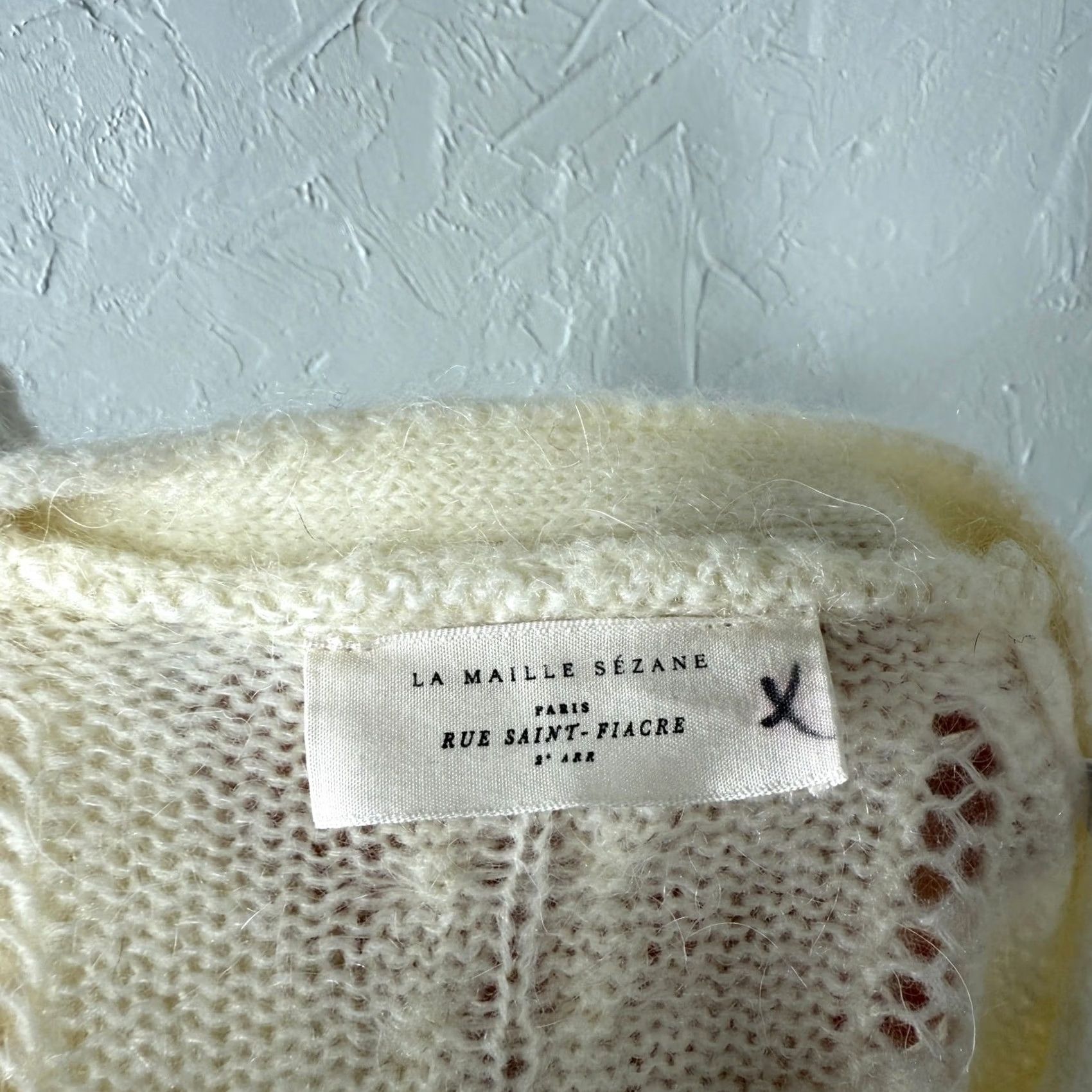 Vintage LA MAILLE SEZANE Women's Sweater Mohair Wool V-Neck Cardigan Knit Open-V Neck Winter Fall M Size M / US 6-8 / IT 42-44 - 5 Thumbnail