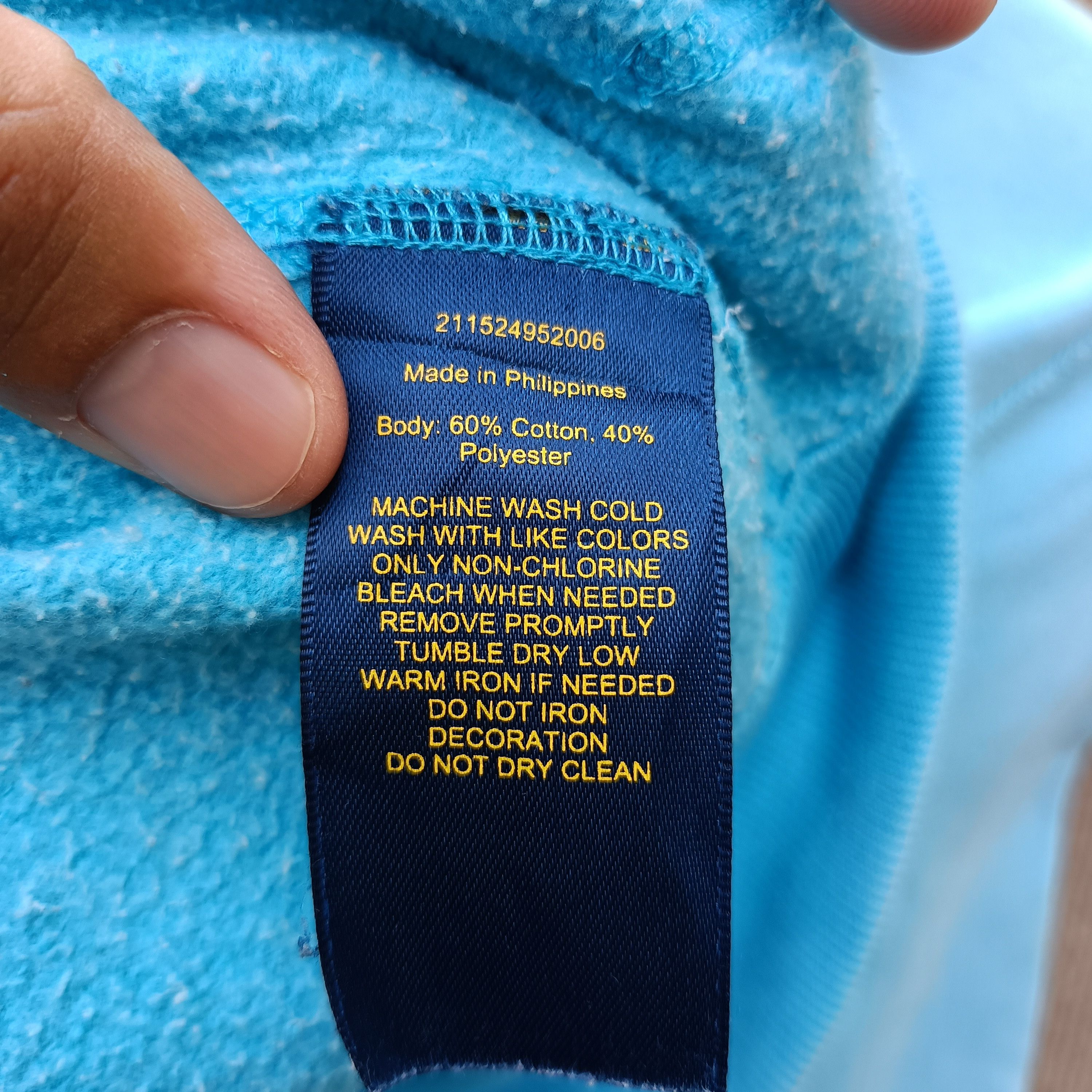 Polo Ralph Lauren × Vintage Vintage Polo Ralph Lauren Light Blue Hoodie Size US S / EU 44-46 / 1 - 5 Thumbnail