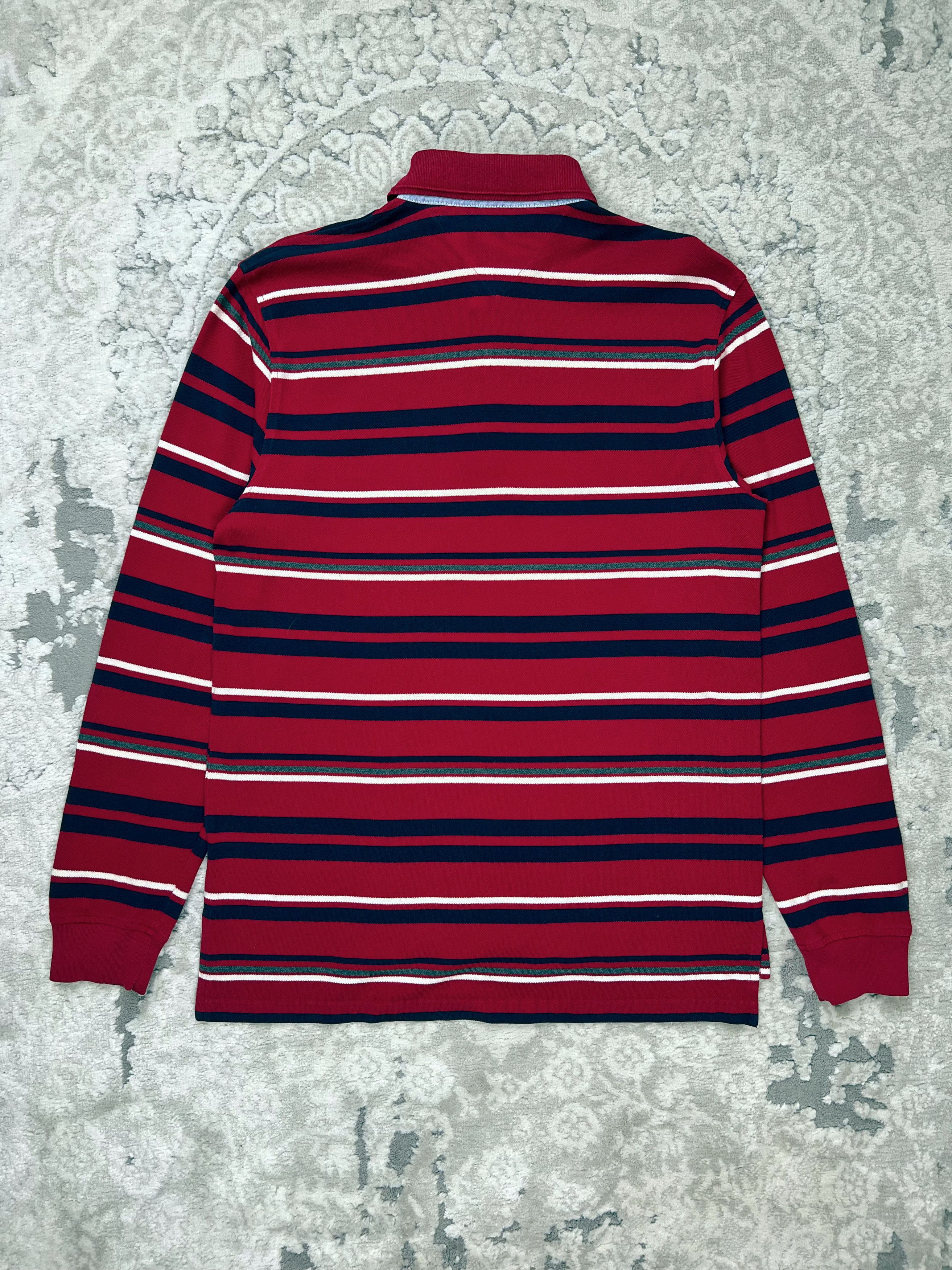 Tommy Hilfiger Tommy Hilfiger Y2K Striped Rugby Polo Shirt Long Sleeve Red Size US L / EU 52-54 / 3 - 6 Thumbnail