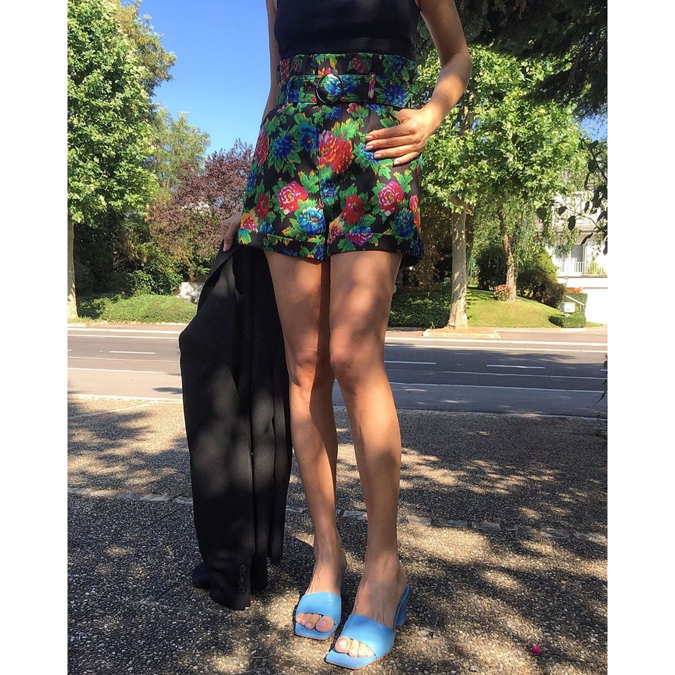 ZARA Floral Print Paperbag Shorts NWT