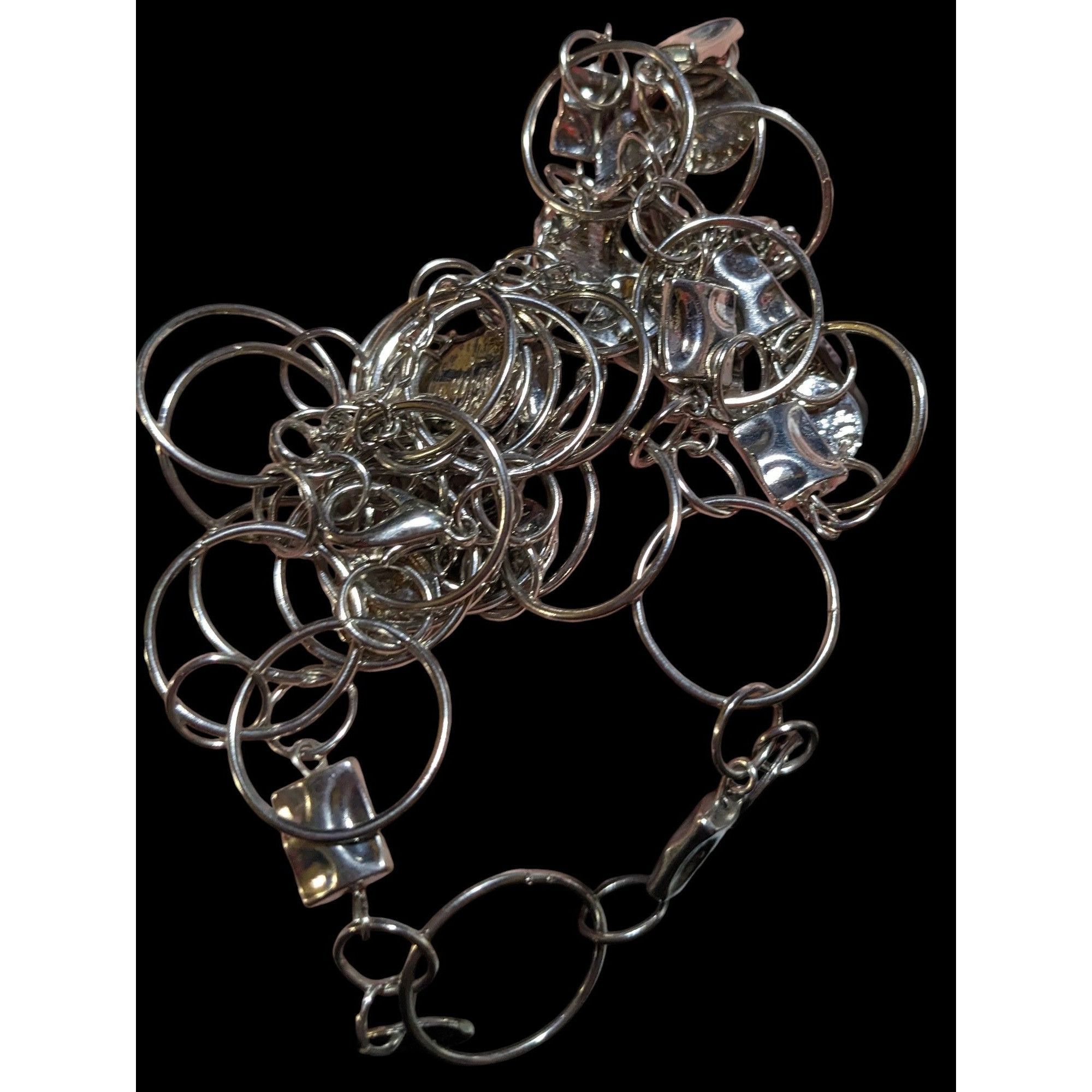 Other Silver Hoop Chain Geometric Charm Necklace Size ONE SIZE - 5 Thumbnail