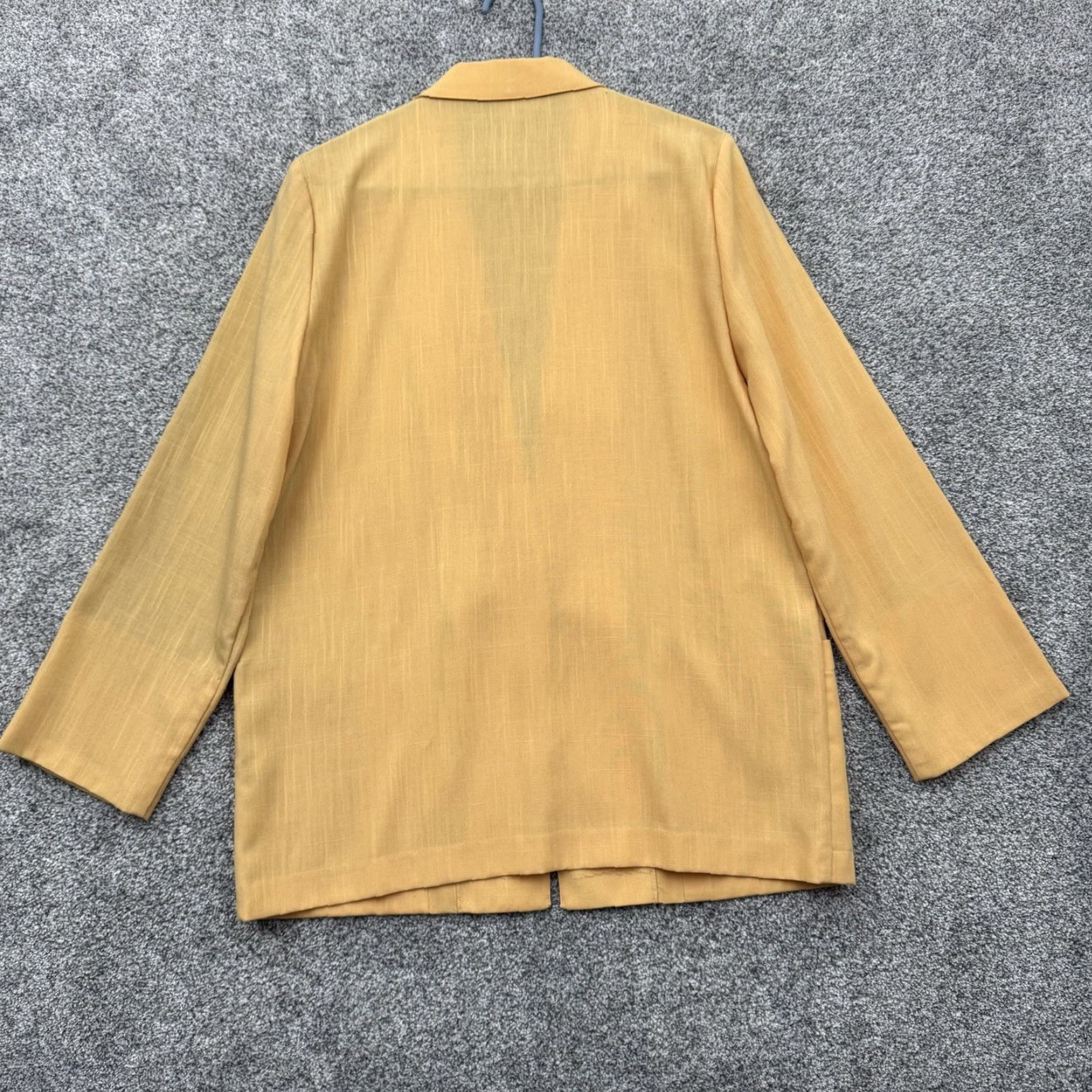 Vintage Sag Harbor Blazer Women Size 10 Vintage 90s Y2k Office Preppy Lightweight Jacket Notch Lapel Solid Yellow Midwest? (No) Size L / US 10 / IT 46 - 7 Thumbnail