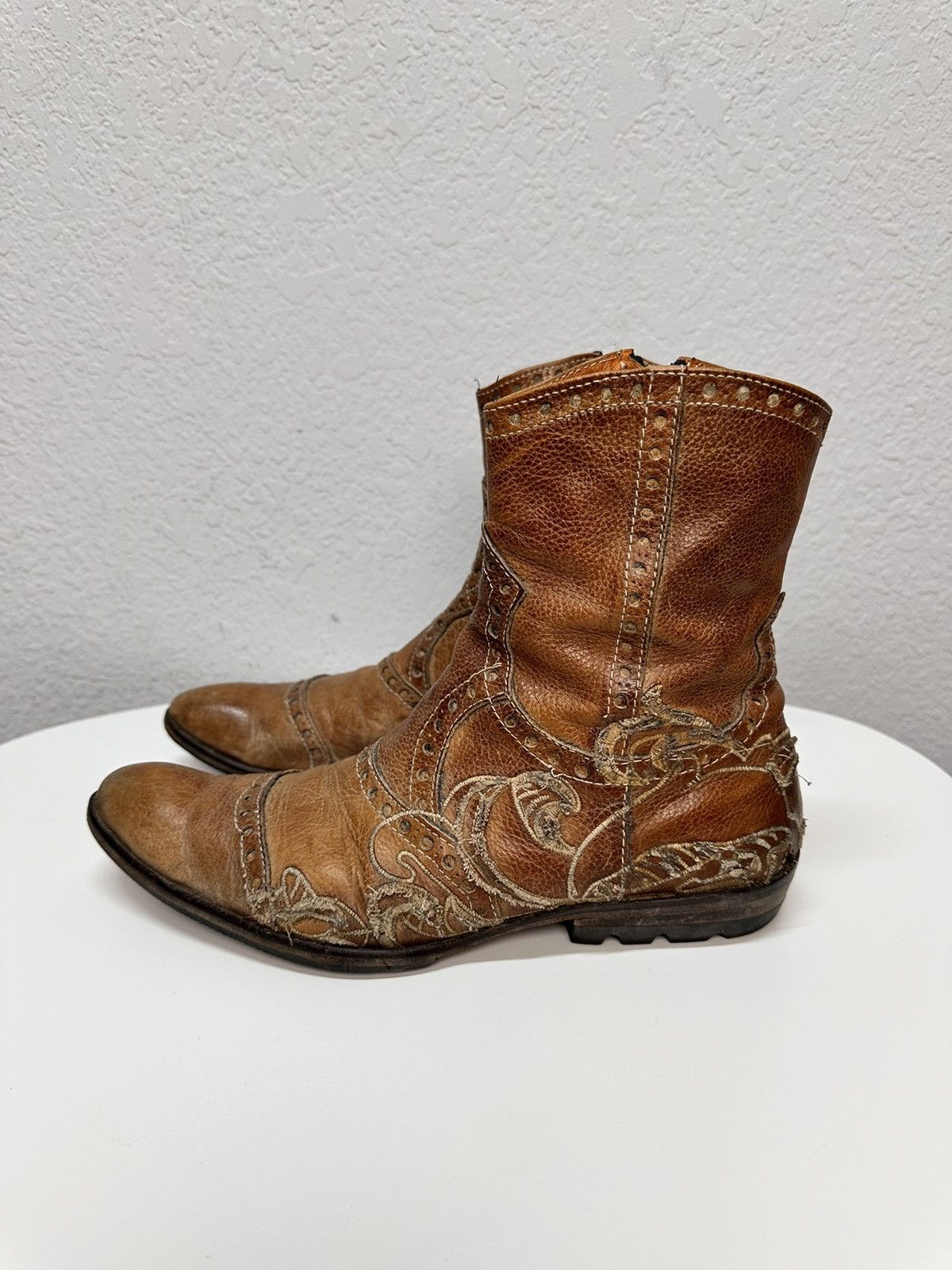 14th Addiction U.S.A Navy brown leather boots military archive workwear Size US 7 / EU 40 - 4 Thumbnail