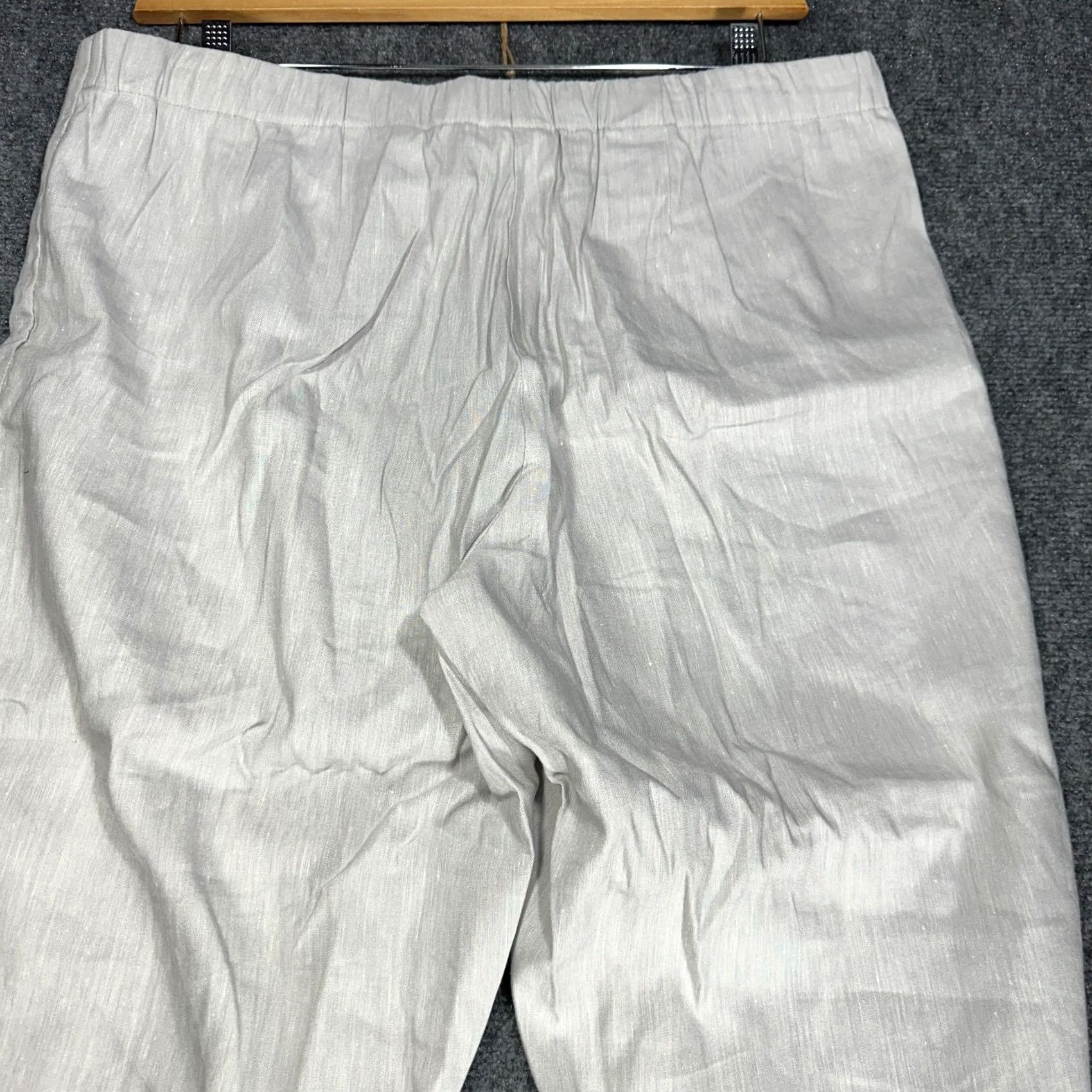 J. Jill VINTAGE J. Jill Linen Stretch Pants Womens Large Petite Beige Crop Pockets Pull On Size 25" / US 0 / IT 36 - 7 Thumbnail