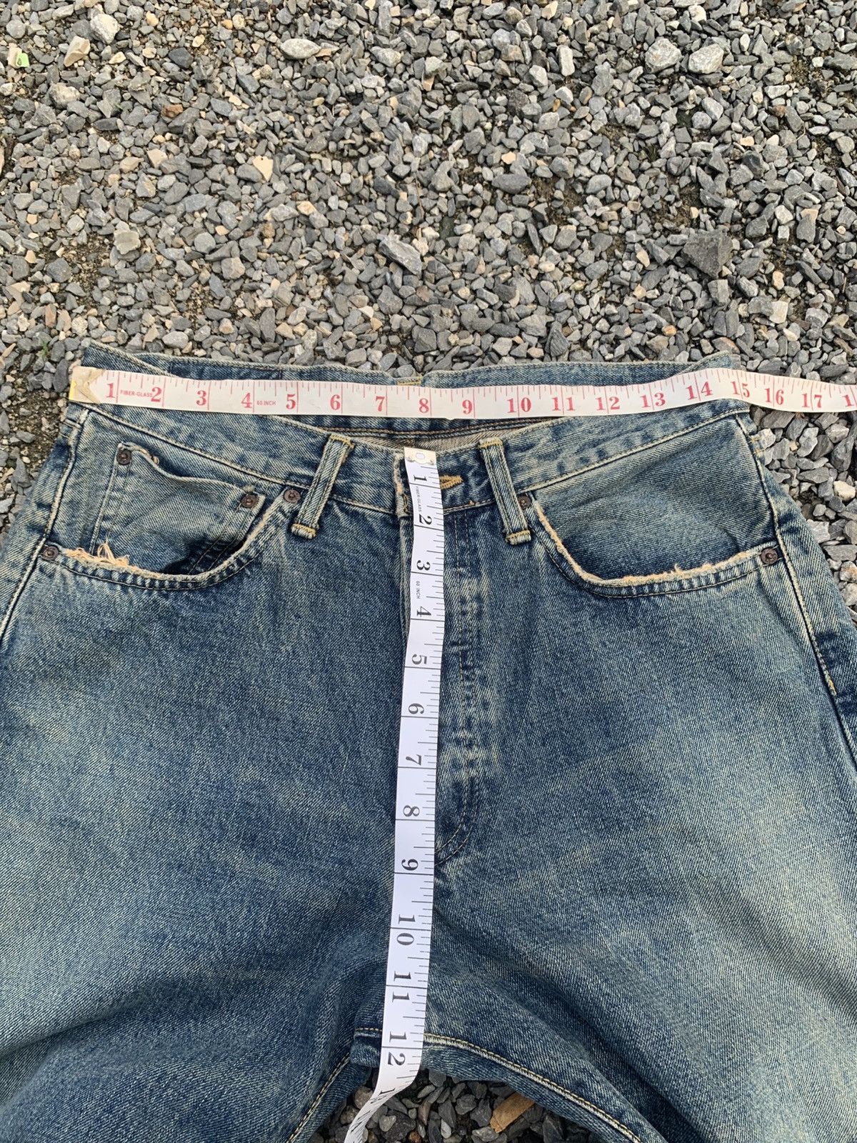 Kapital VINTAGE EDWIN 505X SELVEDGE BAGGY RUSTY DISTRESSED DENIM Size US 31 - 20 Thumbnail