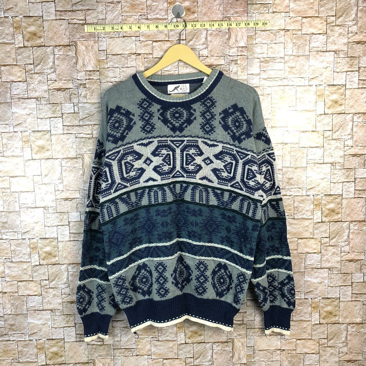 Homespun Knitwear Les Mues Paris Blue Knitwear sweatshirt #A689 Size US L / EU 52-54 / 3 - 1 Thumbnail