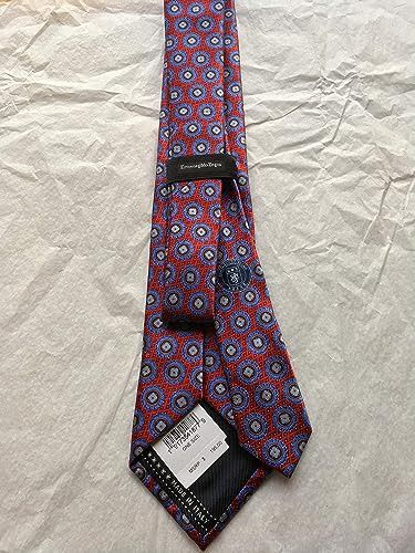 Ermenegildo Zegna Ermenegildo Zegna Red Medallion Pattern Silk Tie Size ONE SIZE - 2 Thumbnail