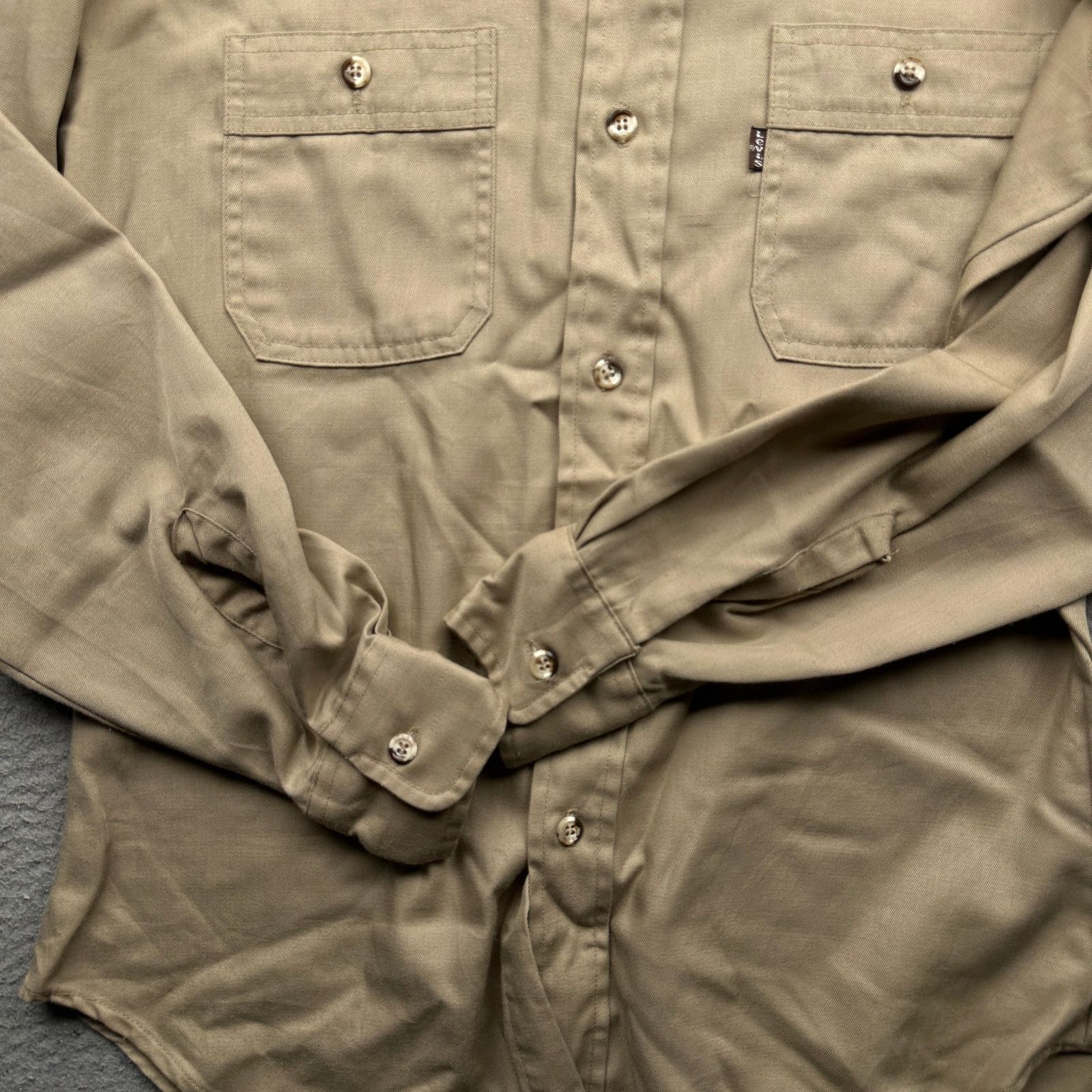 Levi's VTG 80s Levis Work Twill Button Shirt Men Medium Long Sleeve Size US M / EU 48-50 / 2 - 8 Thumbnail