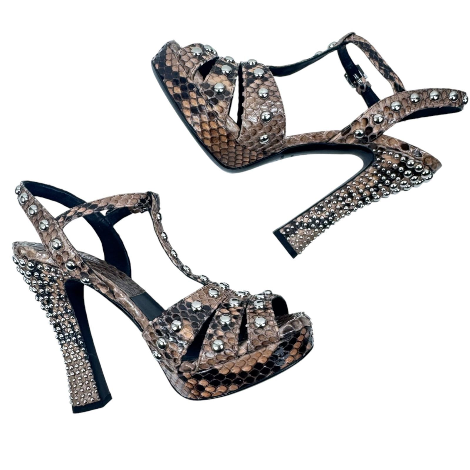 Michael Kors NEW Michael Kors Collection Rosanna Studded Python Sandals Size US 7.5 / IT 37.5 - 7 Thumbnail