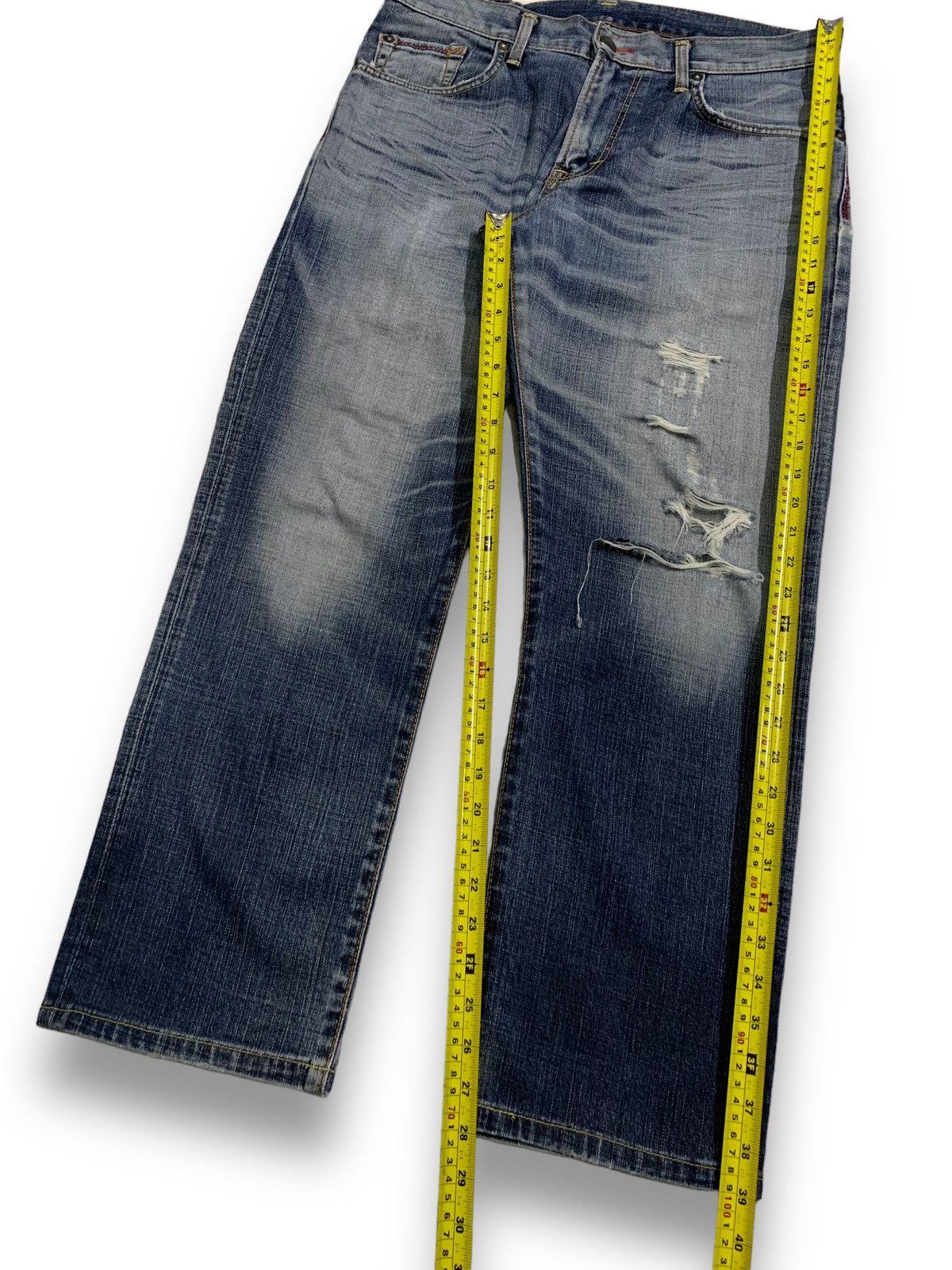 Edwin Vintage Edwin Blue Trip Relaxed Fit Distressed Grunge Jeans Size US 34 / EU 50 - 14 Thumbnail
