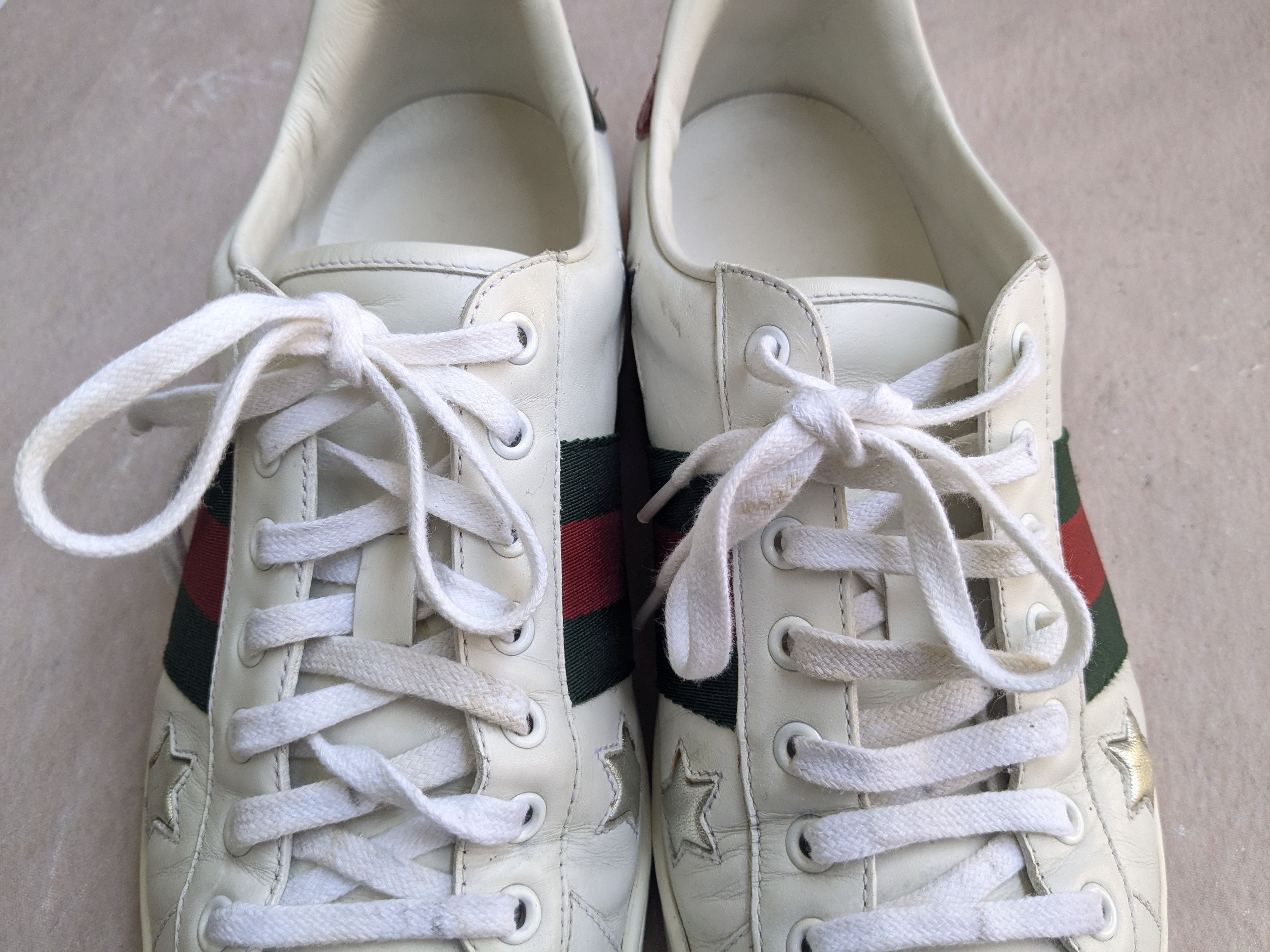 Gucci Gucci Ace Sneakers White 9.5 Stars Low Tops 452502 Size US 9.5 / EU 42-43 - 4 Thumbnail
