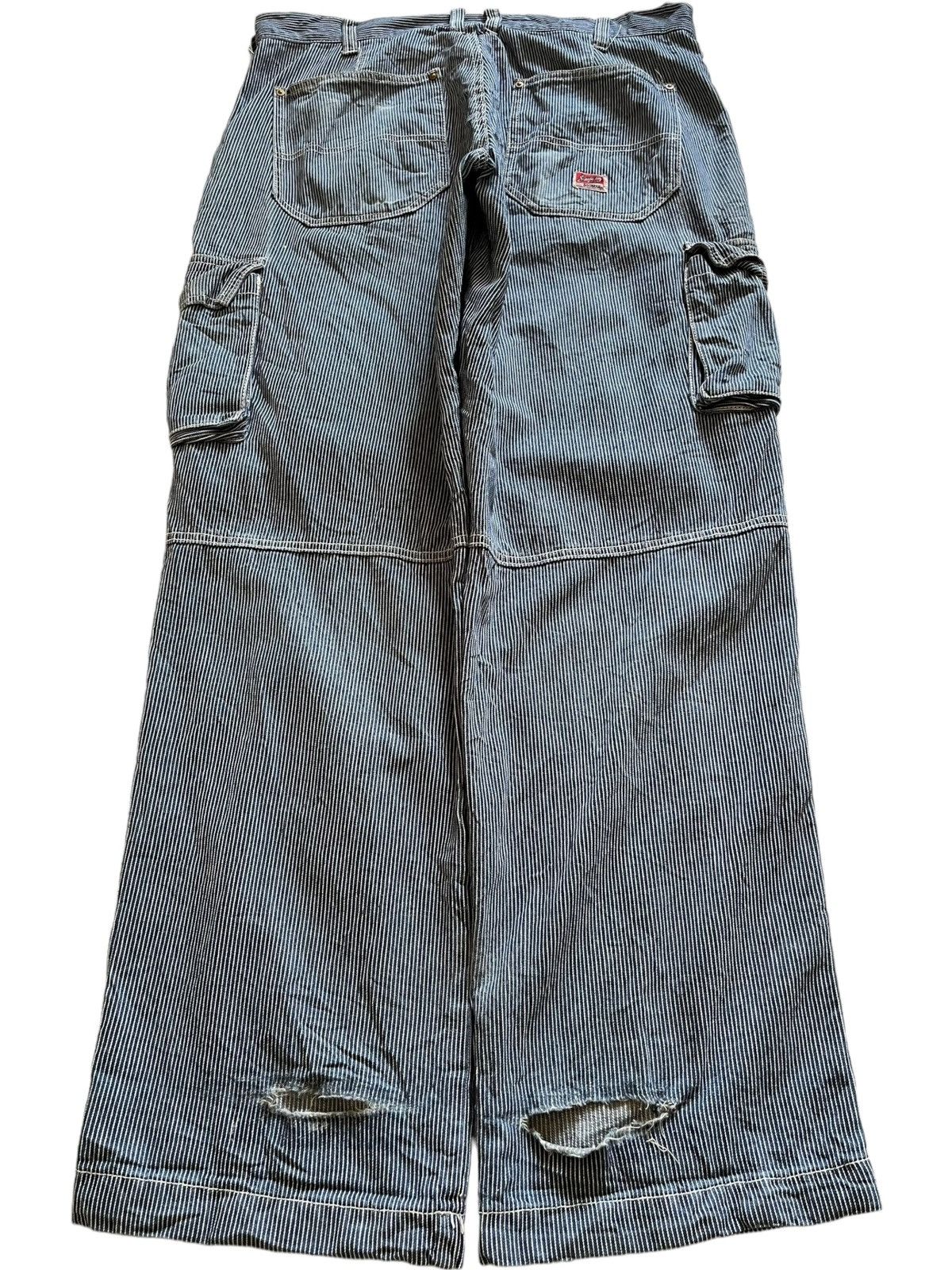 Japanese Brand Vintage Japanese Brand Hickory Style Baggy Cargo Jeans Size US 35 - 2 Thumbnail