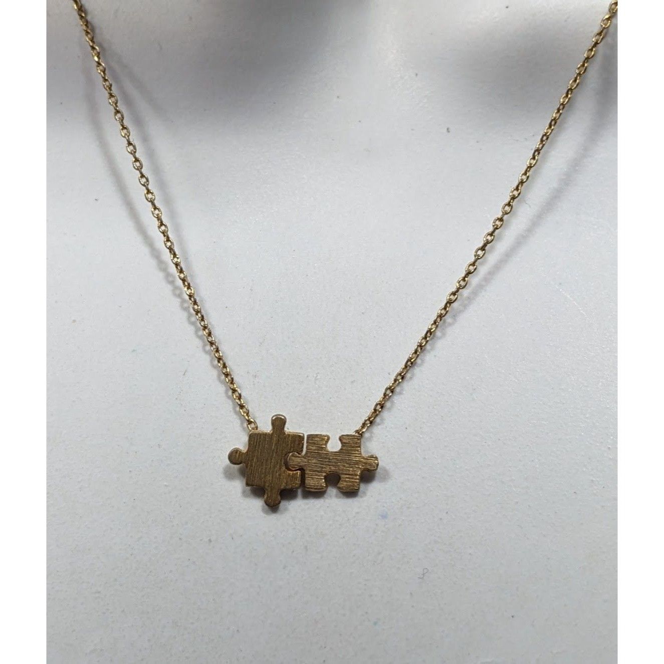Other Minimalist Dainty Puzzle Piece Pendant Necklace Gold Tone Wi Size ONE SIZE - 5 Thumbnail