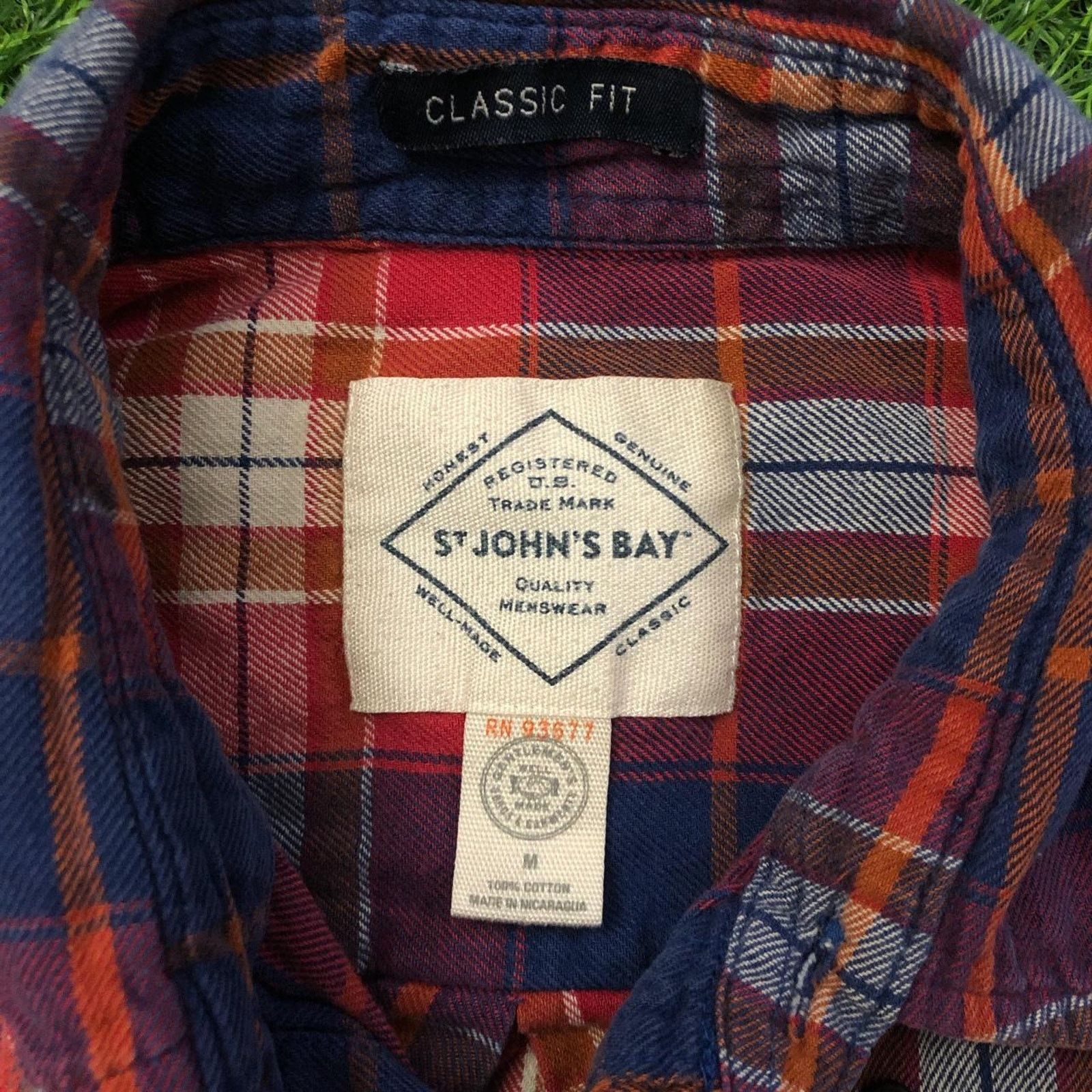 St. Johns Bay Men’s St. John’s Bay Blue/Red Plaid Button Down Size US M / EU 48-50 / 2 - 6 Thumbnail