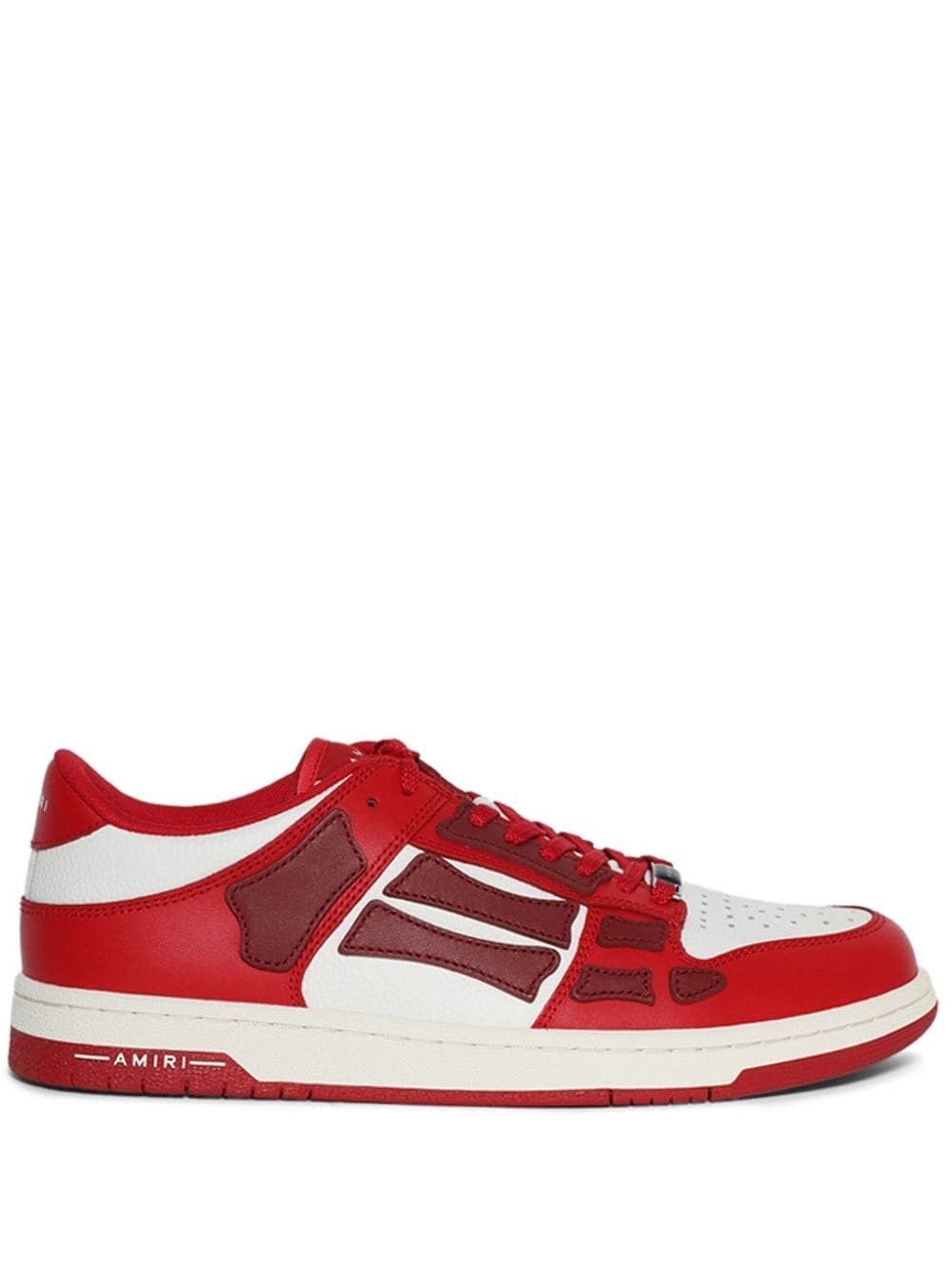 Amiri oc11z0325 Skelton Low-Top Sneakers in Red/White Size US 8 / EU 41 - 1 Thumbnail