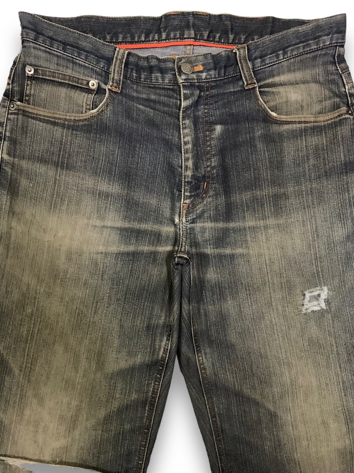 Japanese Brand Vintage Full House Homme Mud Wash Loose Fit Distressed Jeans Size US 32 / EU 48 - 3 Thumbnail