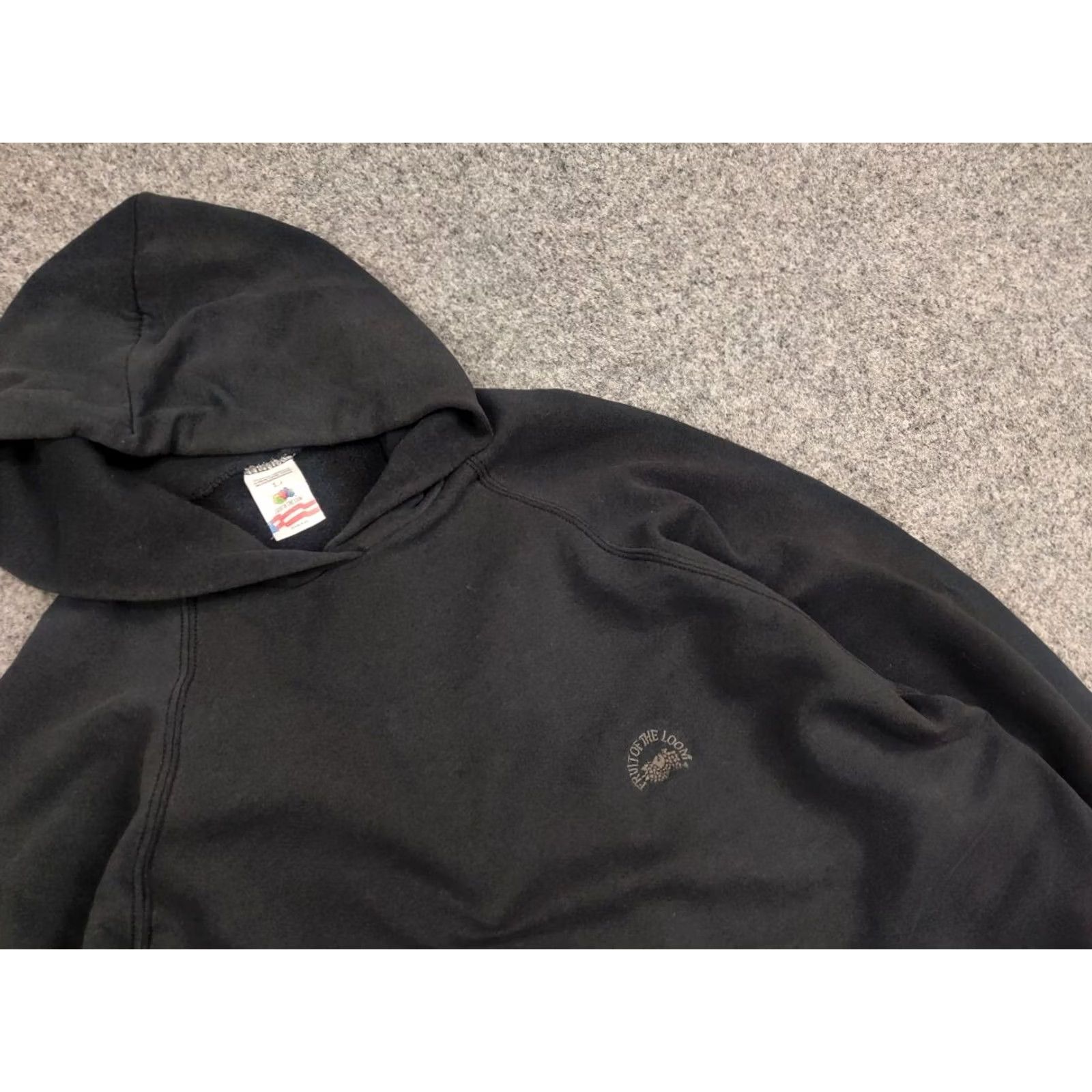 Fruit Of The Loom VINTAGE Fruit of the Loom Hoodie Mens L Black 90s USA Style Size US L / EU 52-54 / 3 - 5 Thumbnail