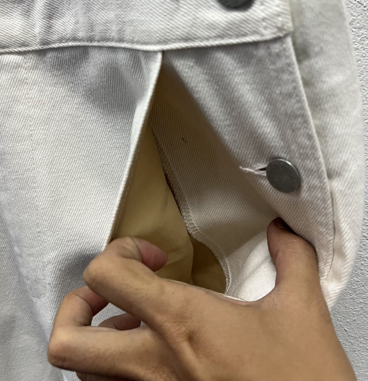GU × Vintage GU White Denim Overalls - Size S Size US 32 / EU 48 - 9 Thumbnail
