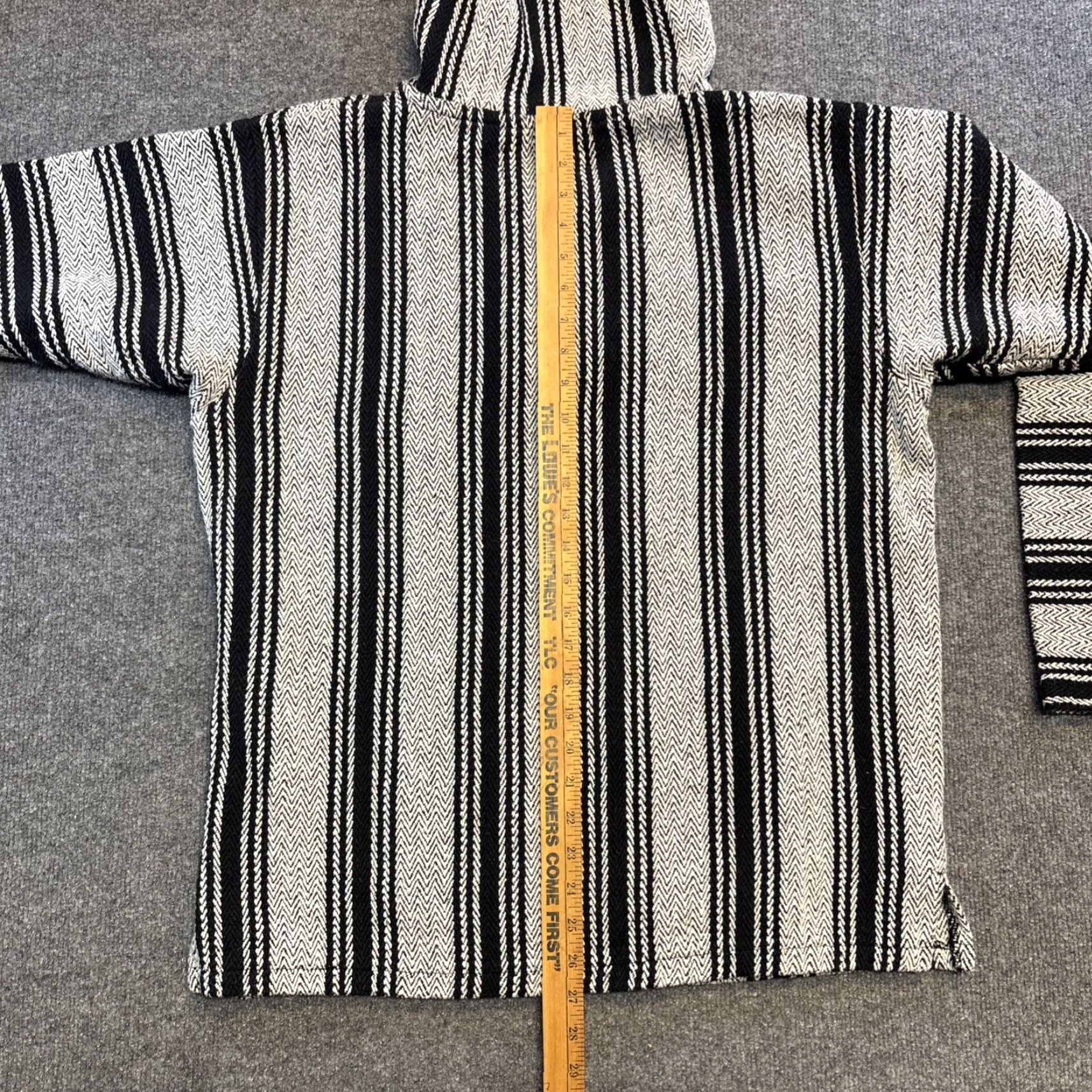 Vintage Retrofit Baja Hoodie Pullover Men Gray Stripe Hooded Drug Rug XXL Mexico Size US XXL / EU 58 / 5 - 5 Thumbnail