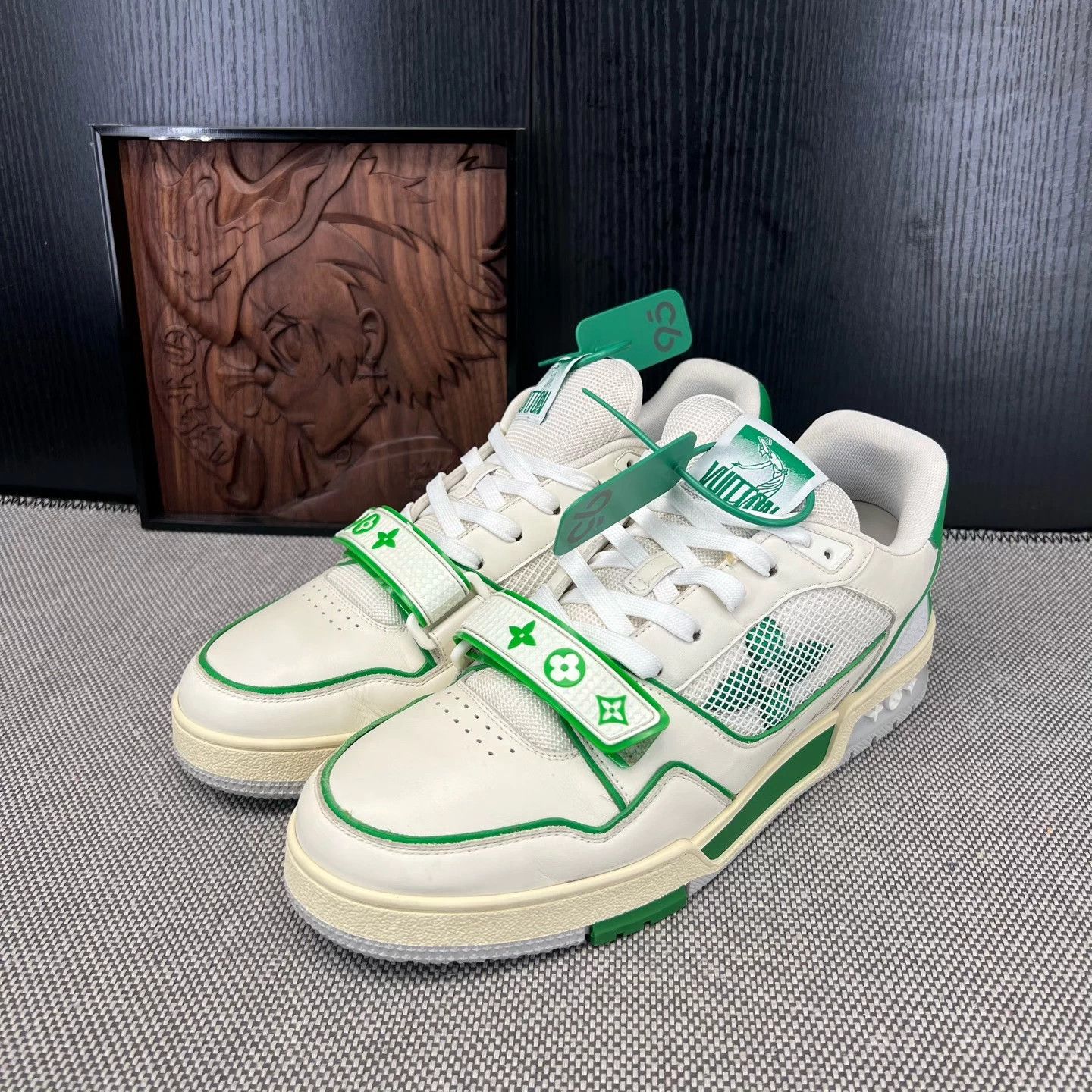 Louis Vuitton LV Trainer White Green Velcro 8.5 US 99 New Size US 9.5 / EU 42-43 - 1 Thumbnail