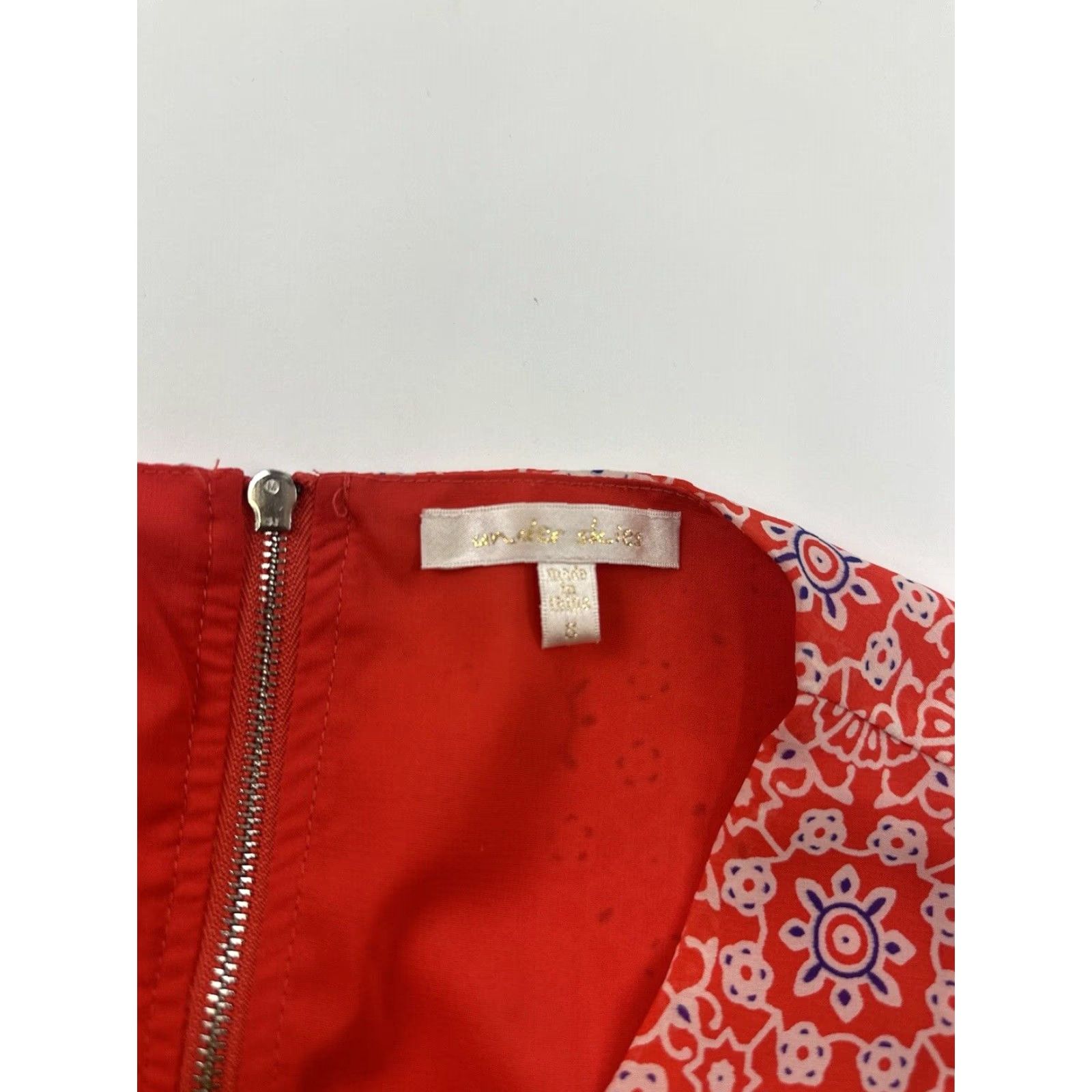 Anthropologie Anthropologie Under Skies Dress Women’s S Red Fit & Flare Sleeveless Short Geometric Size S / US 4 / IT 40 - 3 Thumbnail