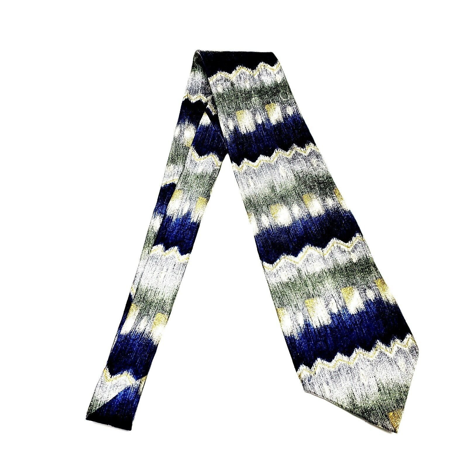 Pierre Cardin Pierre Cardin Silk Tie Print Abstract Blue Green Wide Size ONE SIZE - 6 Thumbnail
