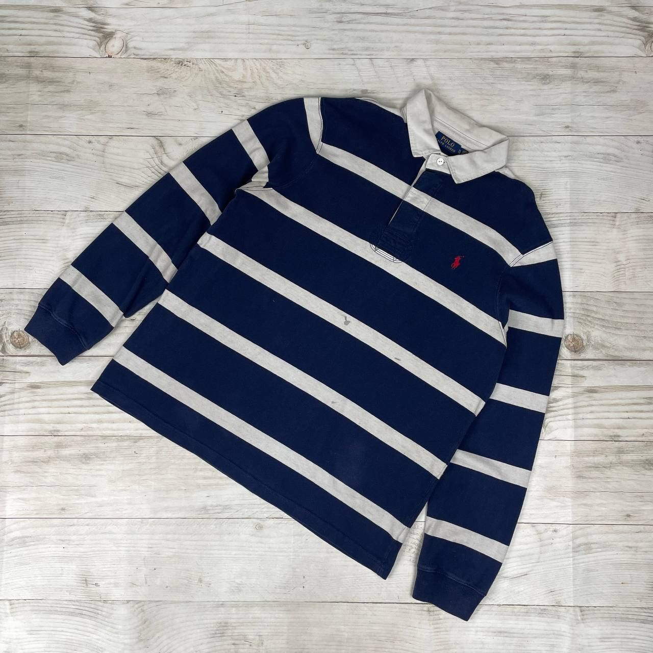 Polo Ralph Lauren Vintage Polo Ralph Lauren Rugby Shirt Long Sleeve Striped Size US XL / EU 56 / 4 - 1 Thumbnail