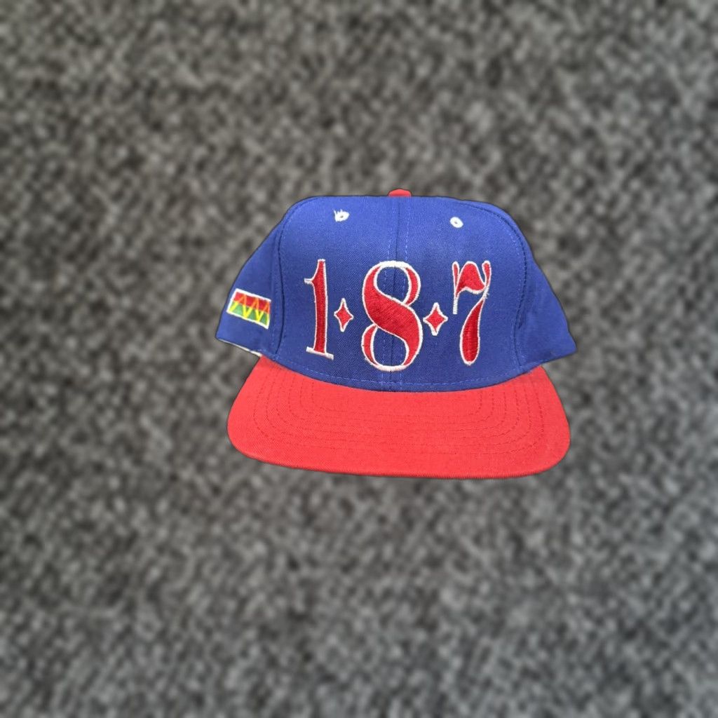Lee VINTAGE 90s 187 Brotha Man Blockhead Wool SnapBack Hat Cap Made In USA Spike Lee Men One Size Blue USA 90s Hip Hop Adjustable Size ONE SIZE - 1 Thumbnail