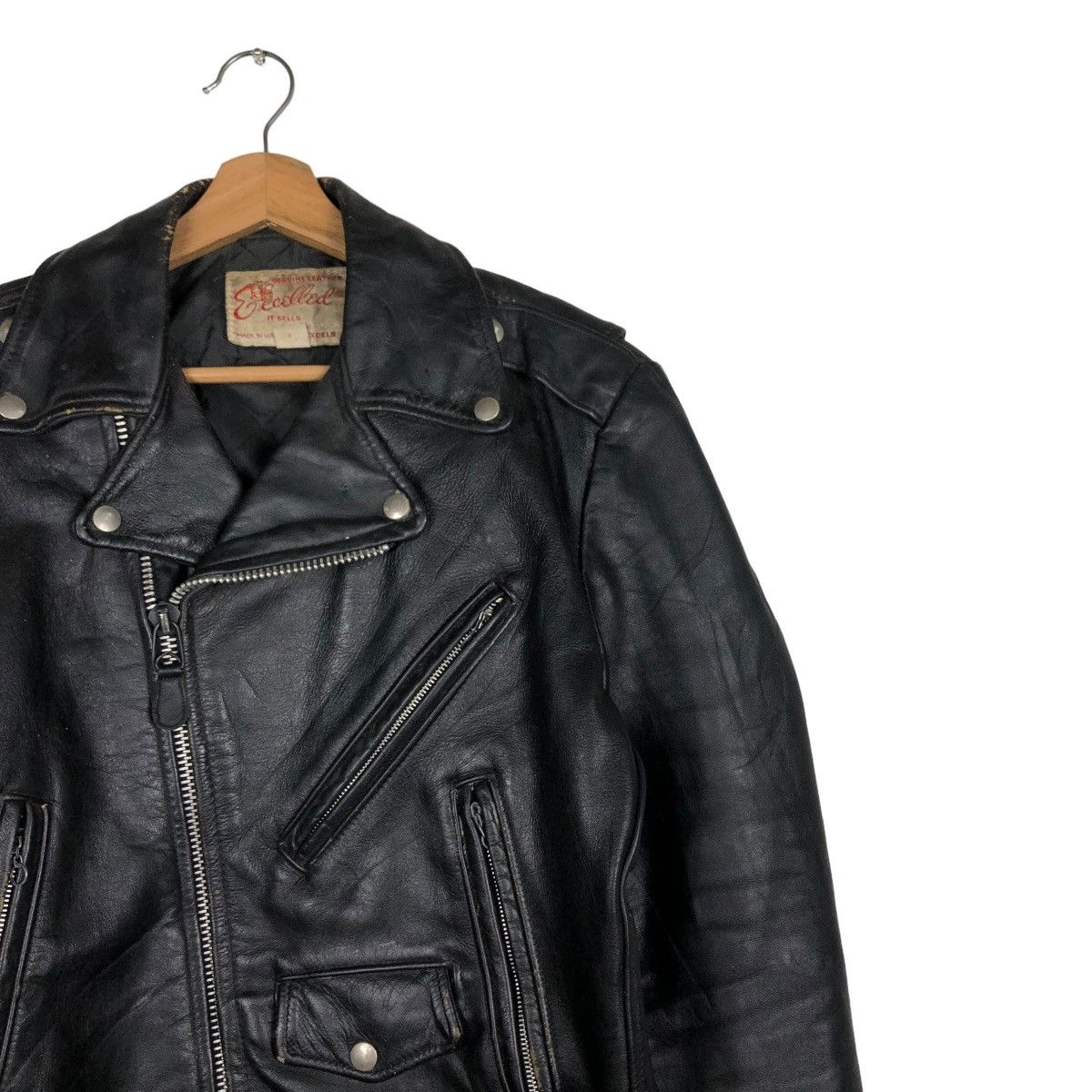 Aero Leathers 🔥VTG 60’s BIKER LEATHER JACKET DOUBLE COLLAR EXCELLED USA Size US M / EU 48-50 / 2 - 8 Thumbnail