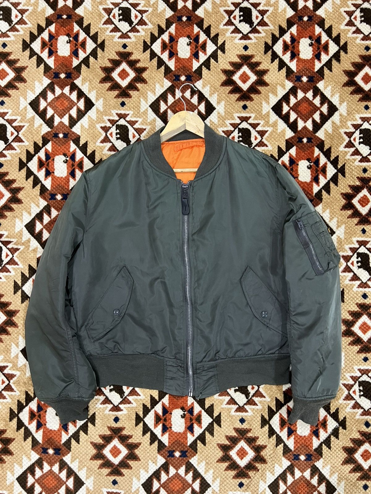 Alpha Industries Vtg USA Alpha Industries Flight Bomber Jacket Size US L / EU 52-54 / 3 - 1 Thumbnail