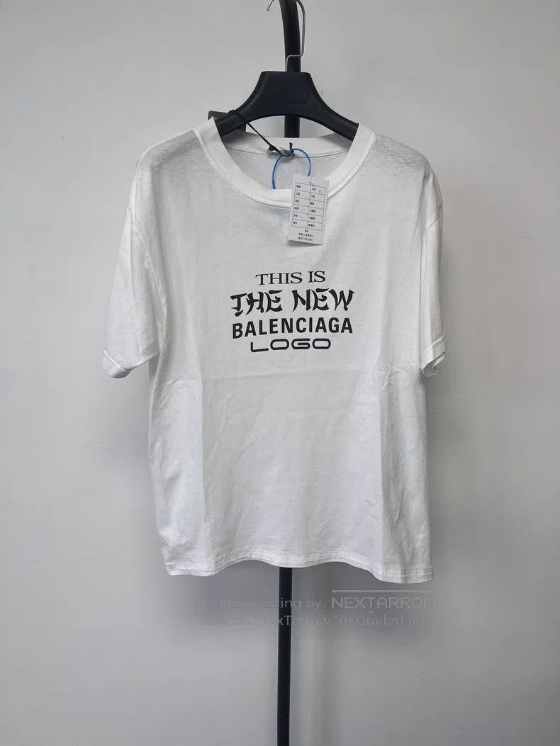 Balenciaga Balenciaga White New Logo Back Letter Short Sleeve Size US M / EU 48-50 / 2 - 1 Thumbnail